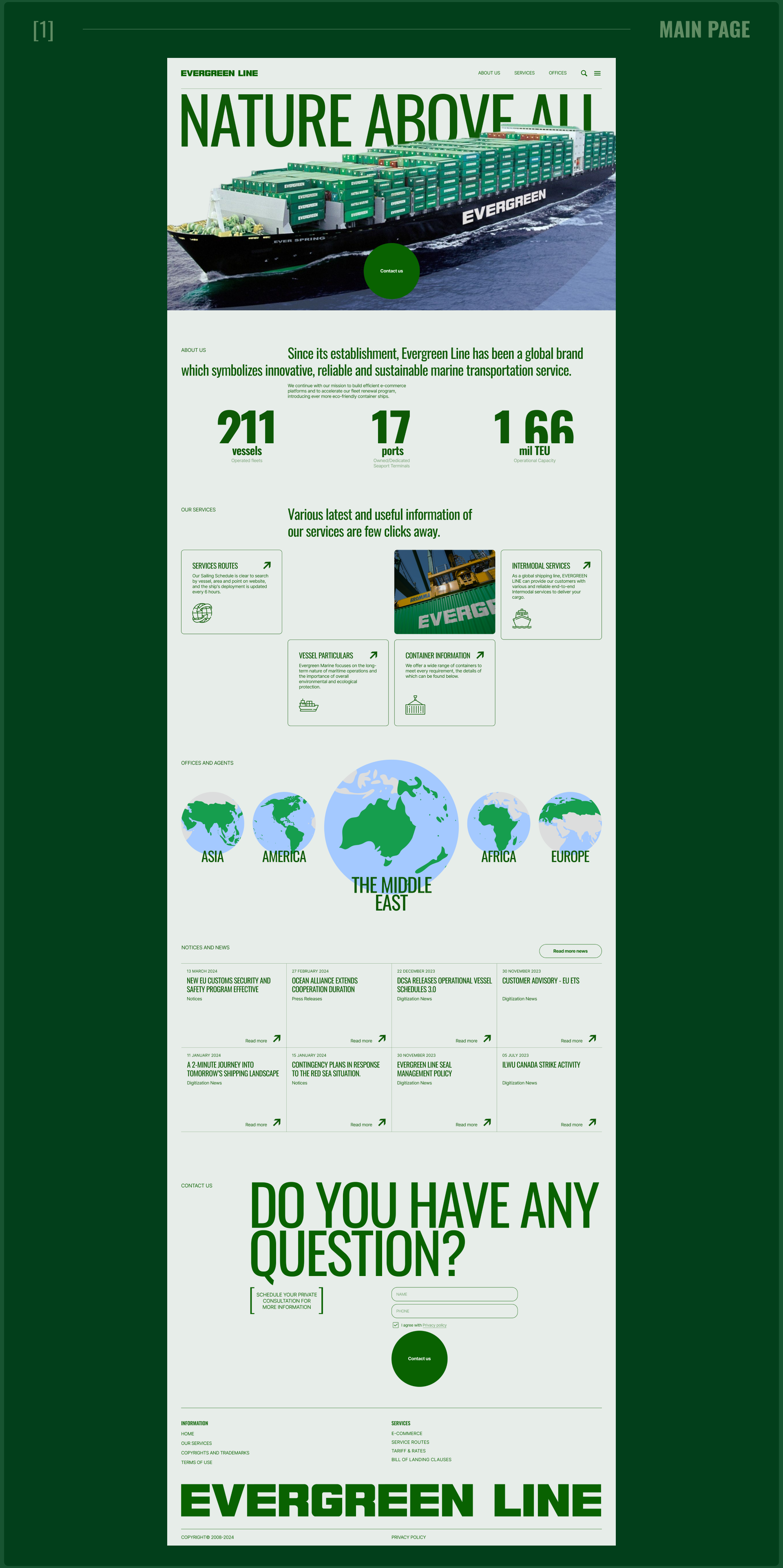 EVERGREEN LINE | Corporate website — Изображение №5 — Интерфейсы, Графика на Dprofile