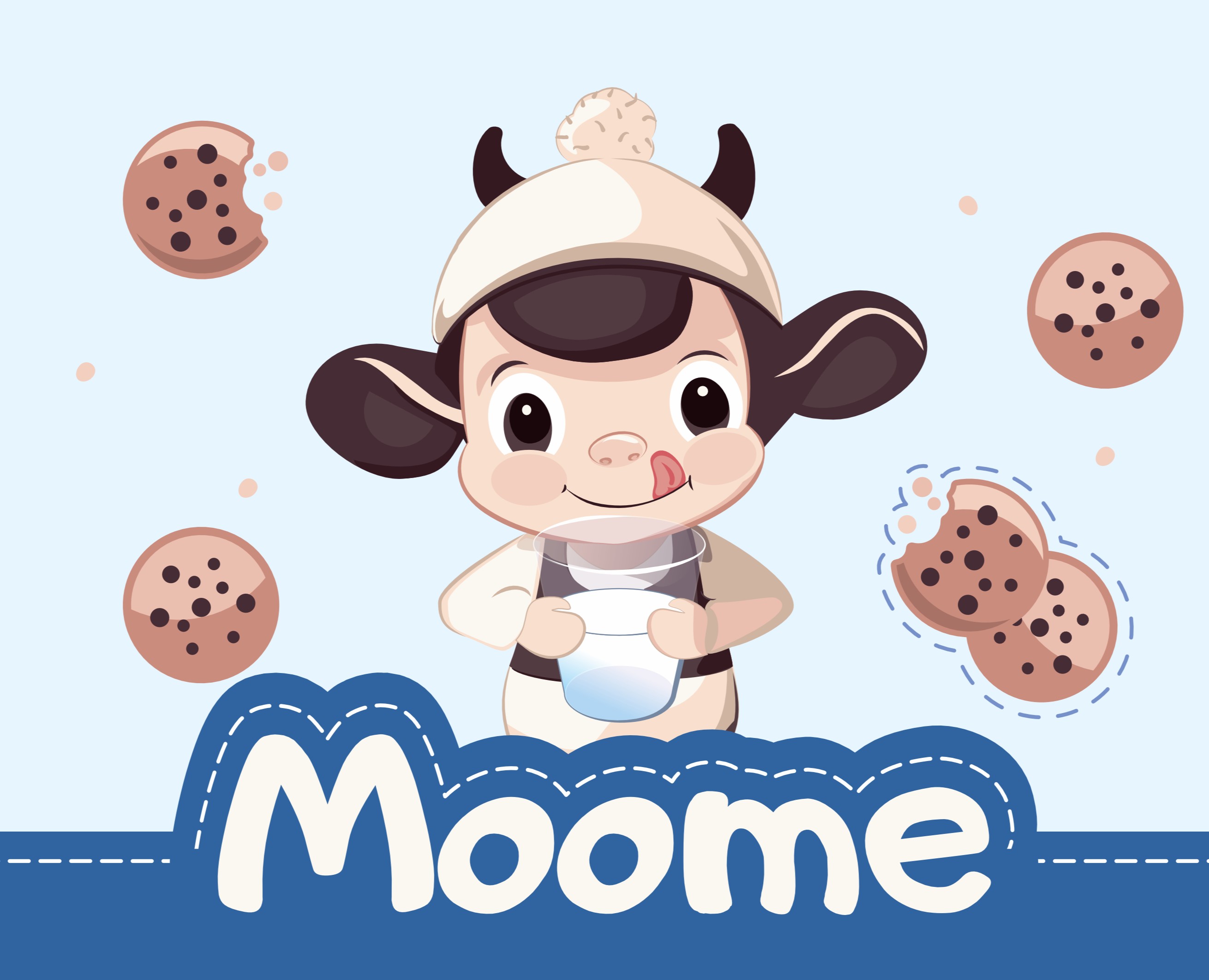 Moome |Детская молочная продукция| Персонаж — Брендинг, Иллюстрация на Dprofile