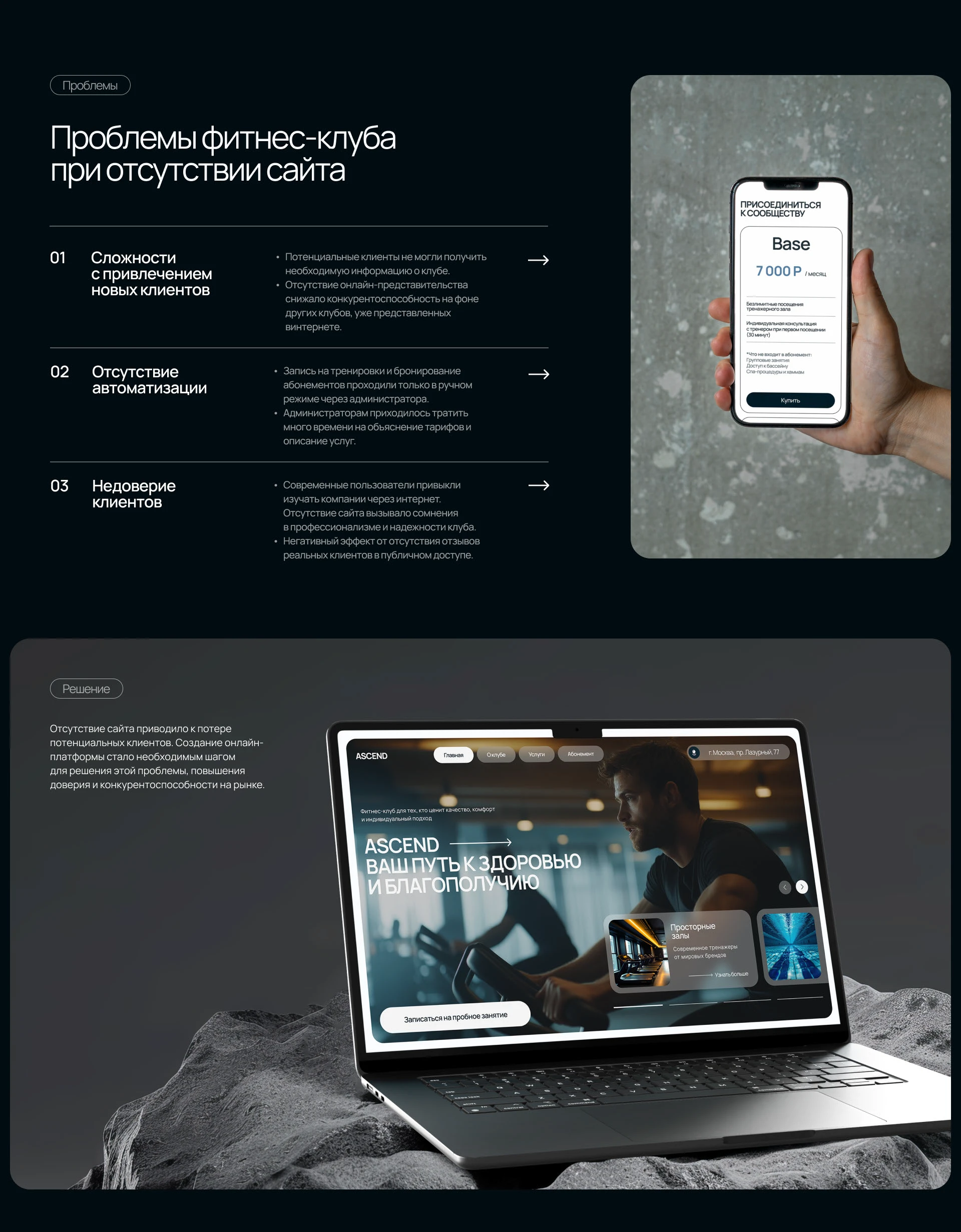 Лендинг для фитнес-клуба Ascend | Web Design — Изображение №4 — Интерфейсы, Брендинг на Dprofile