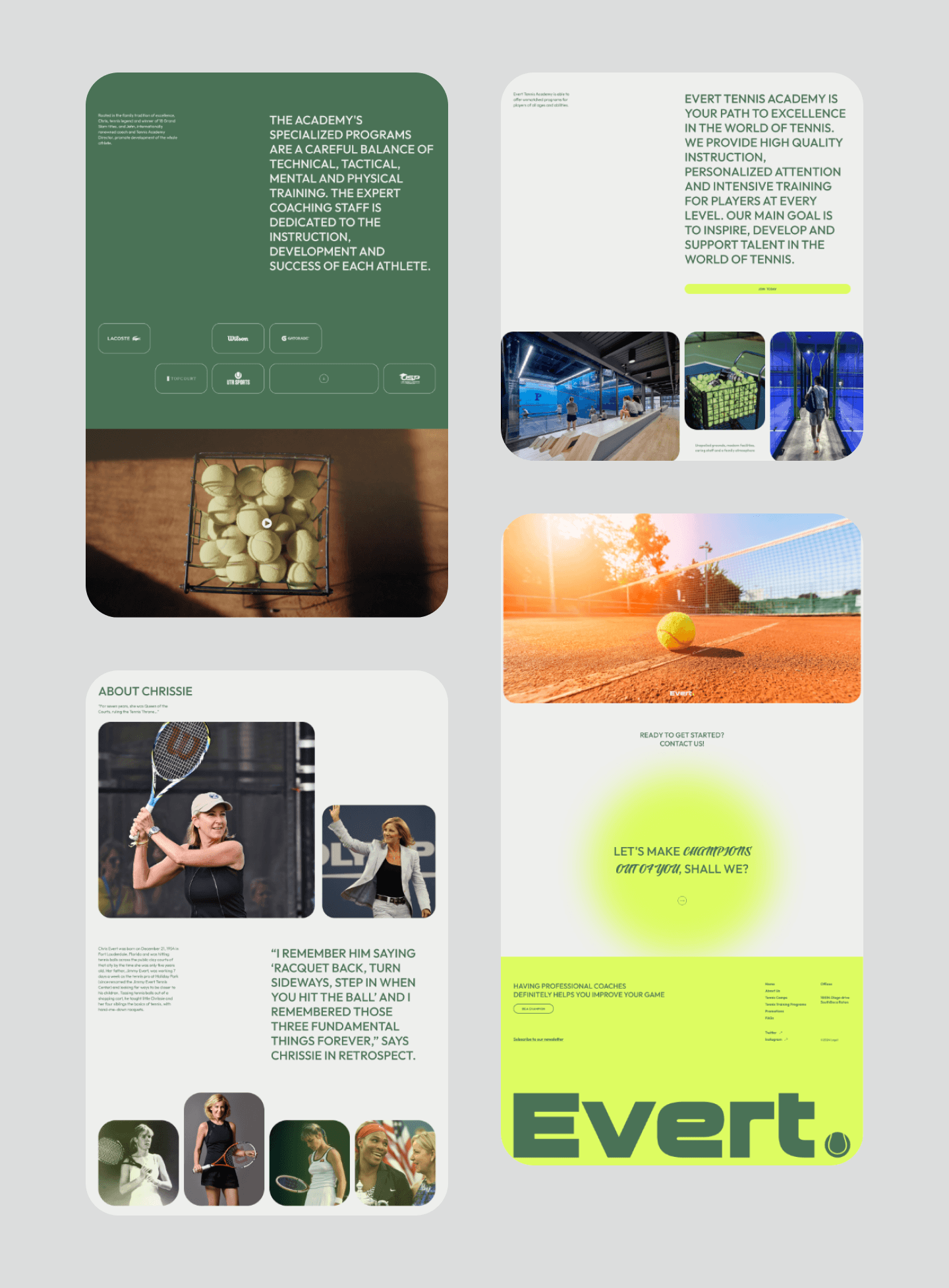 Evert. – Tennis Academy — Изображение №10 — Интерфейсы на Dprofile