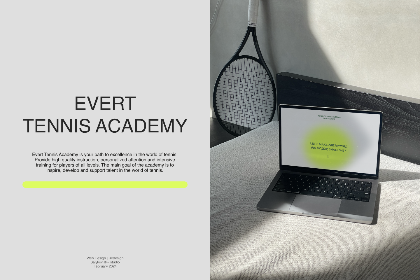 Evert. – Tennis Academy — Изображение №2 — Интерфейсы на Dprofile