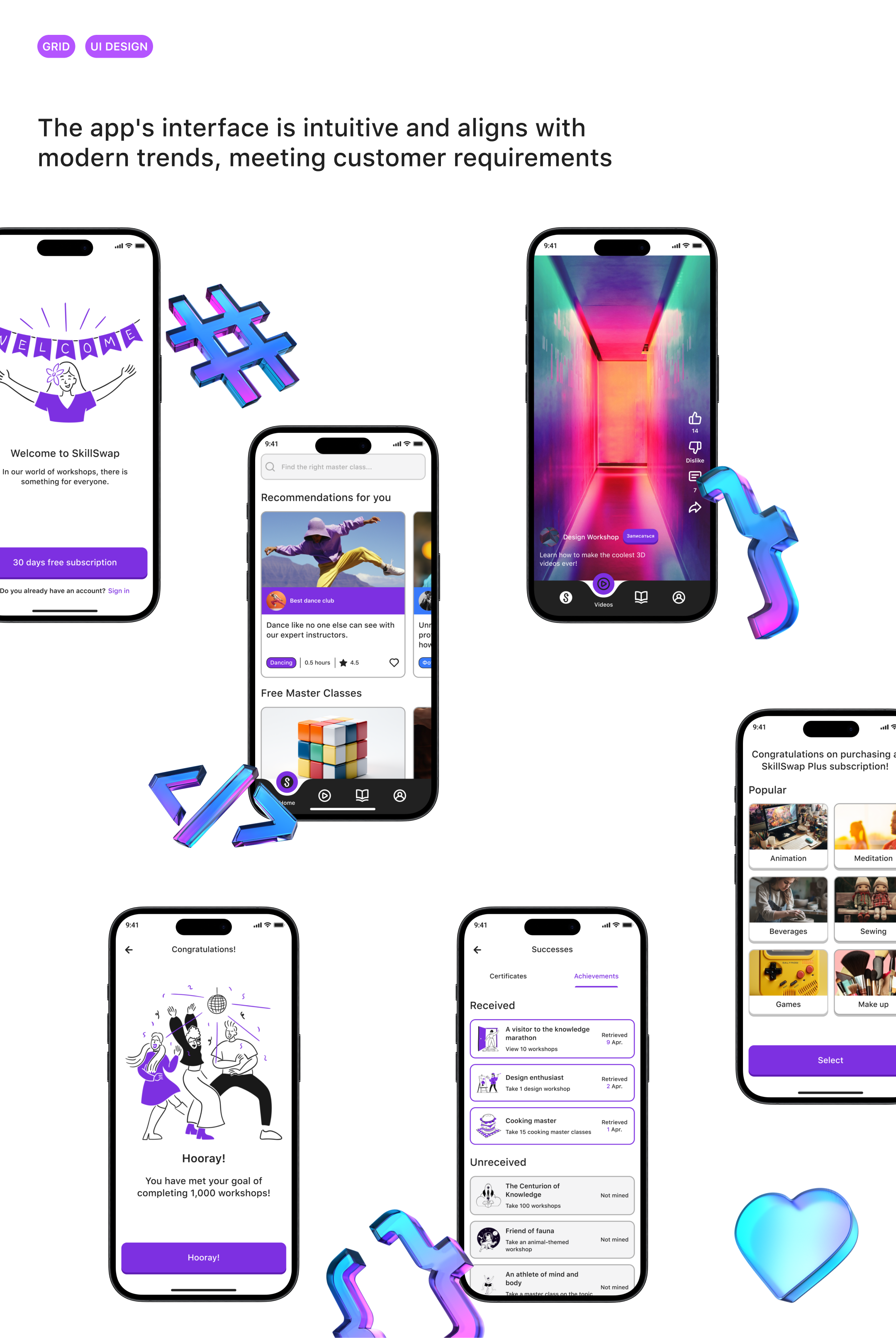 Educational App | UX/UI | Product Design — Изображение №21 — Интерфейсы, Брендинг на Dprofile