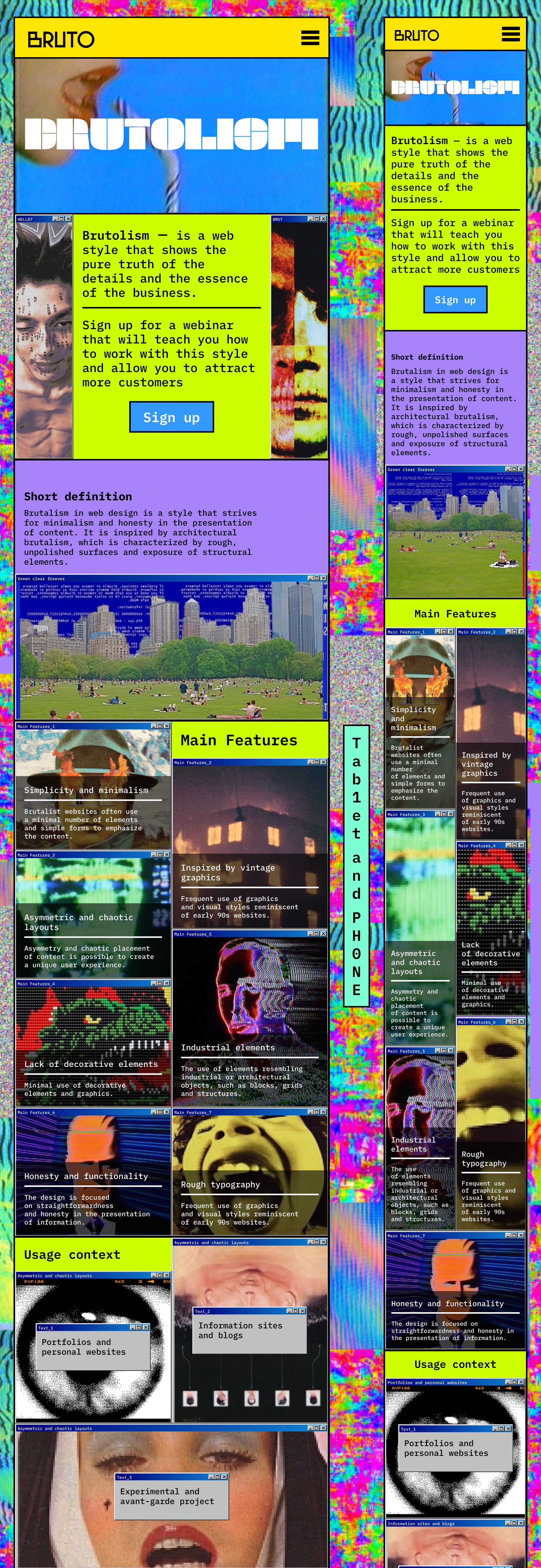 Retr0 Bruta1ism Landing Page — Изображение №25 — Интерфейсы на Dprofile