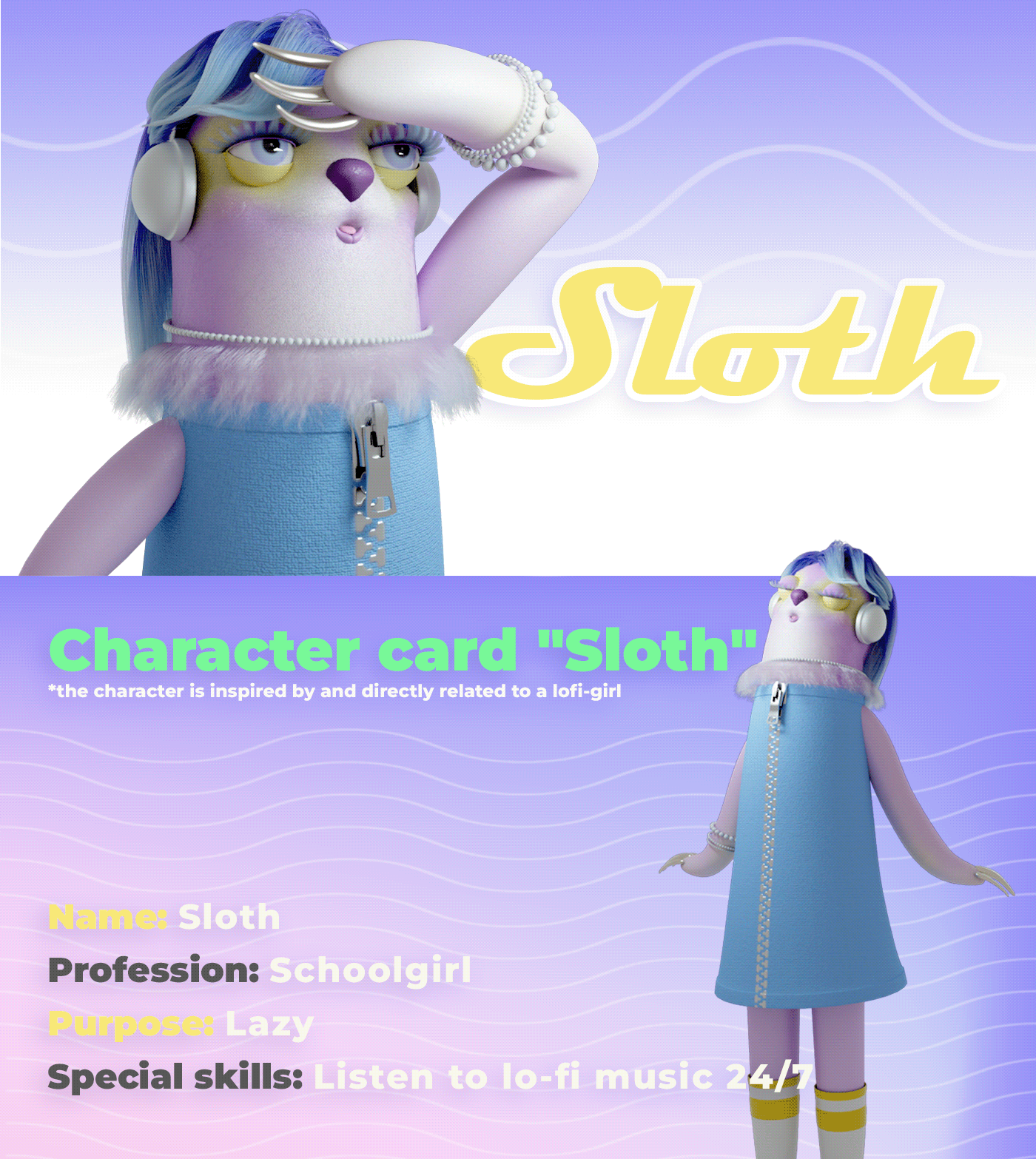 LO-FI SLOTH — Изображение №1 — 3D, Анимация на Dprofile
