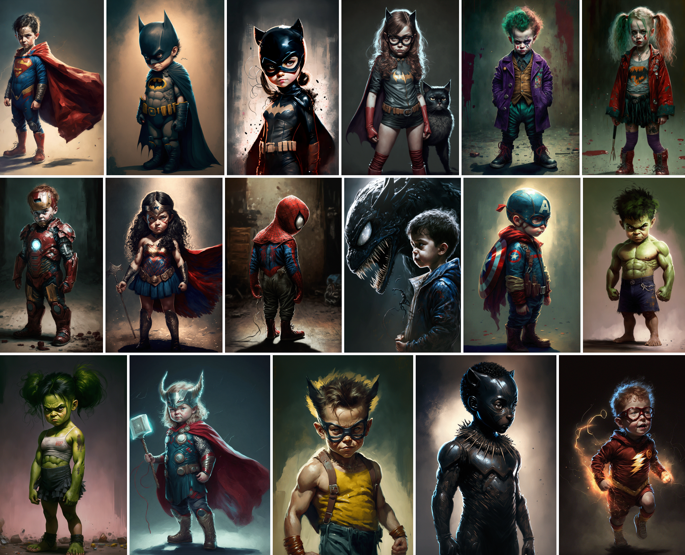 little Superheroes Midjourney AI — Иллюстрация на Dprofile