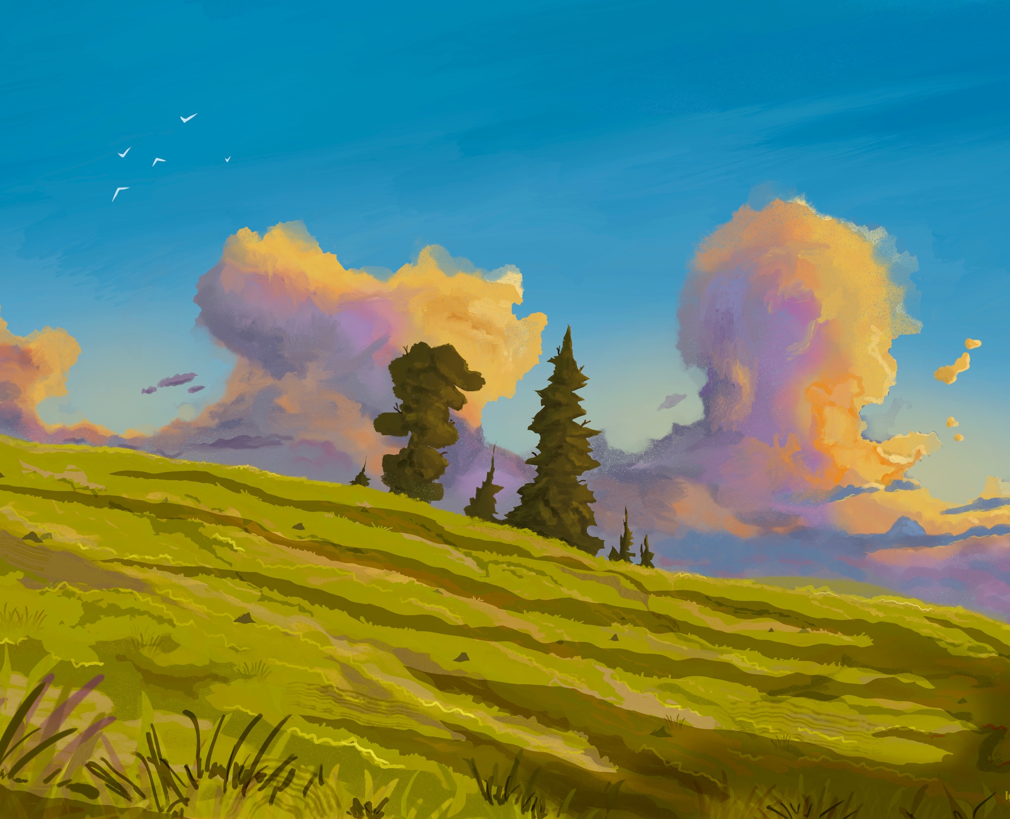 Landscape sunset — Иллюстрация на Dprofile