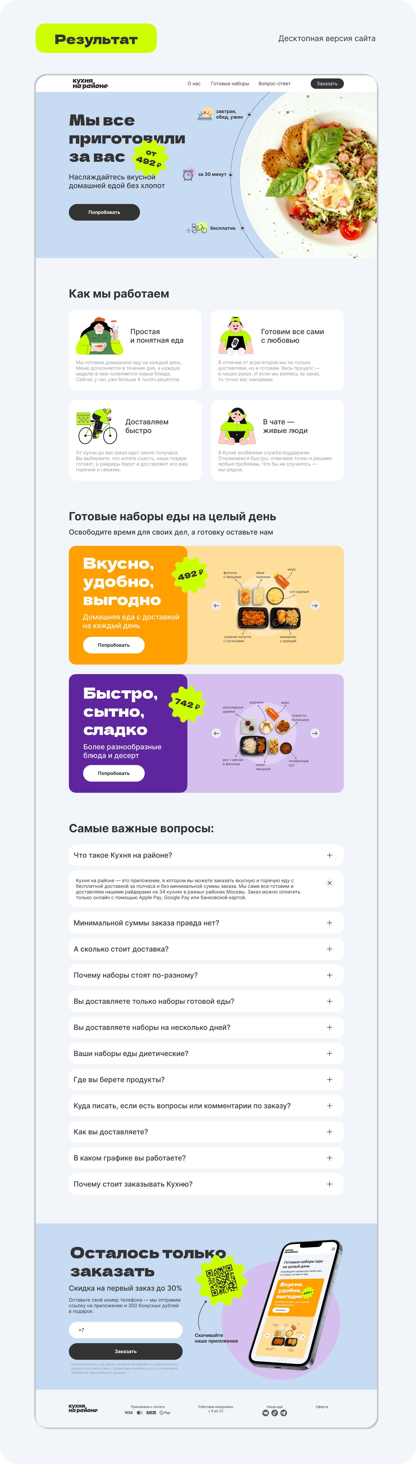 Лендинг для доставки готовой еды — Изображение №3 — Брендинг на Dprofile