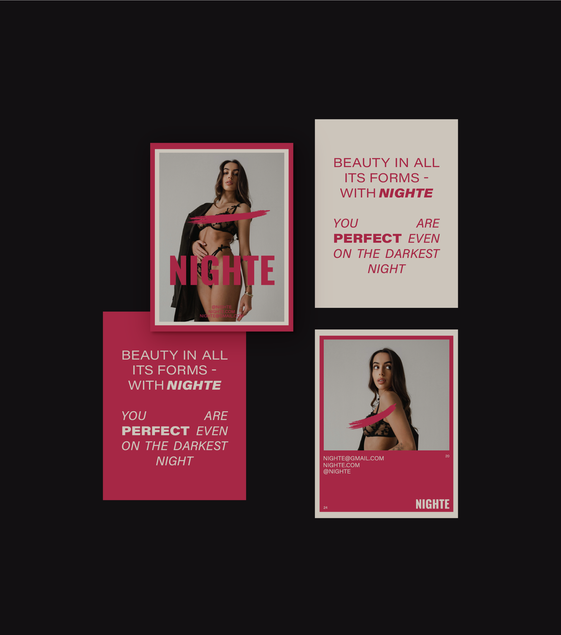NIGHTE / LINGERIE / LOGOTYPE / BRAND IDENTITY — Изображение №5 — Брендинг на Dprofile