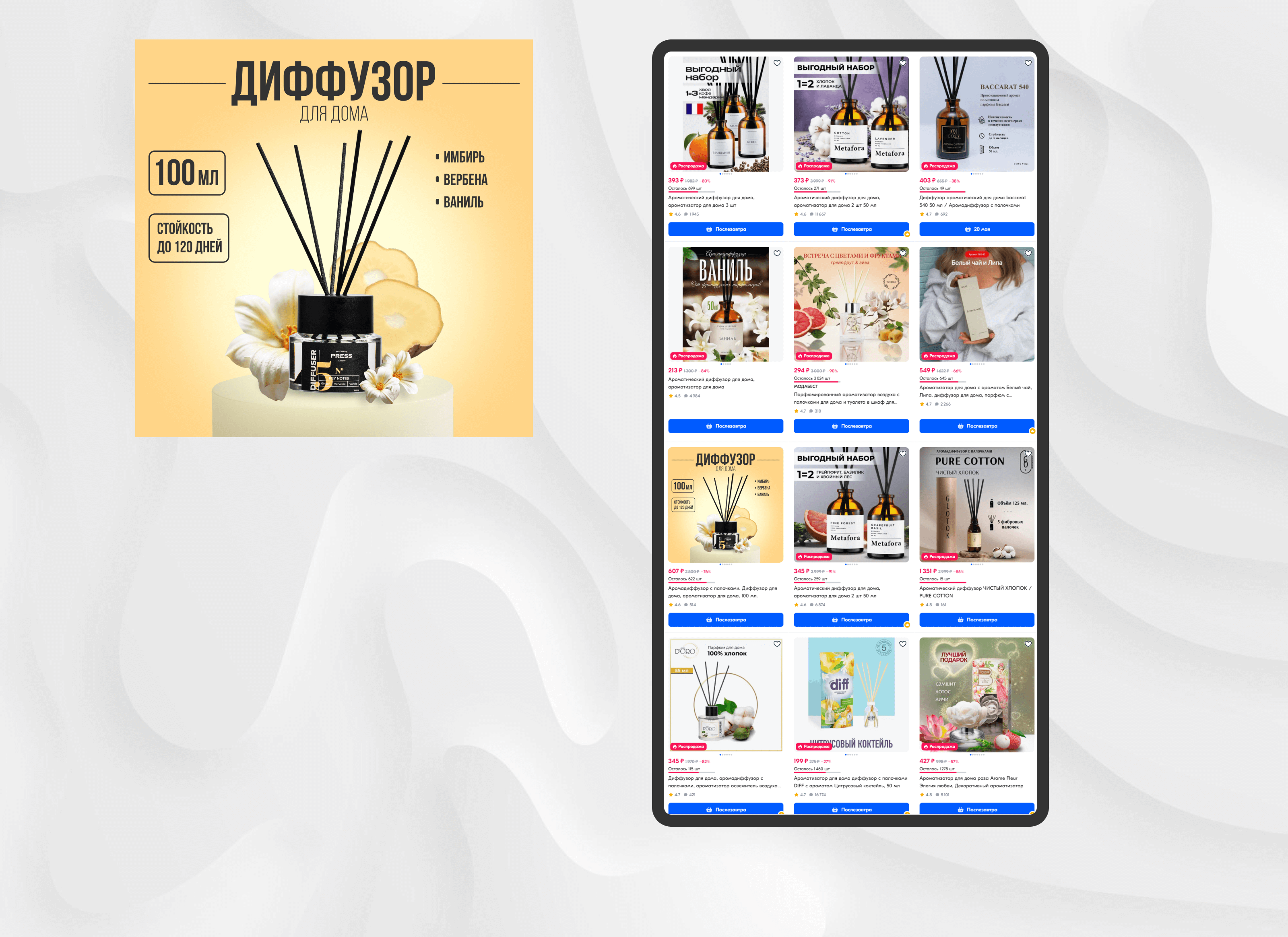 Инфографика OZON/ Диффузор для дома — Изображение №2 — Графика, Маркетинг на Dprofile