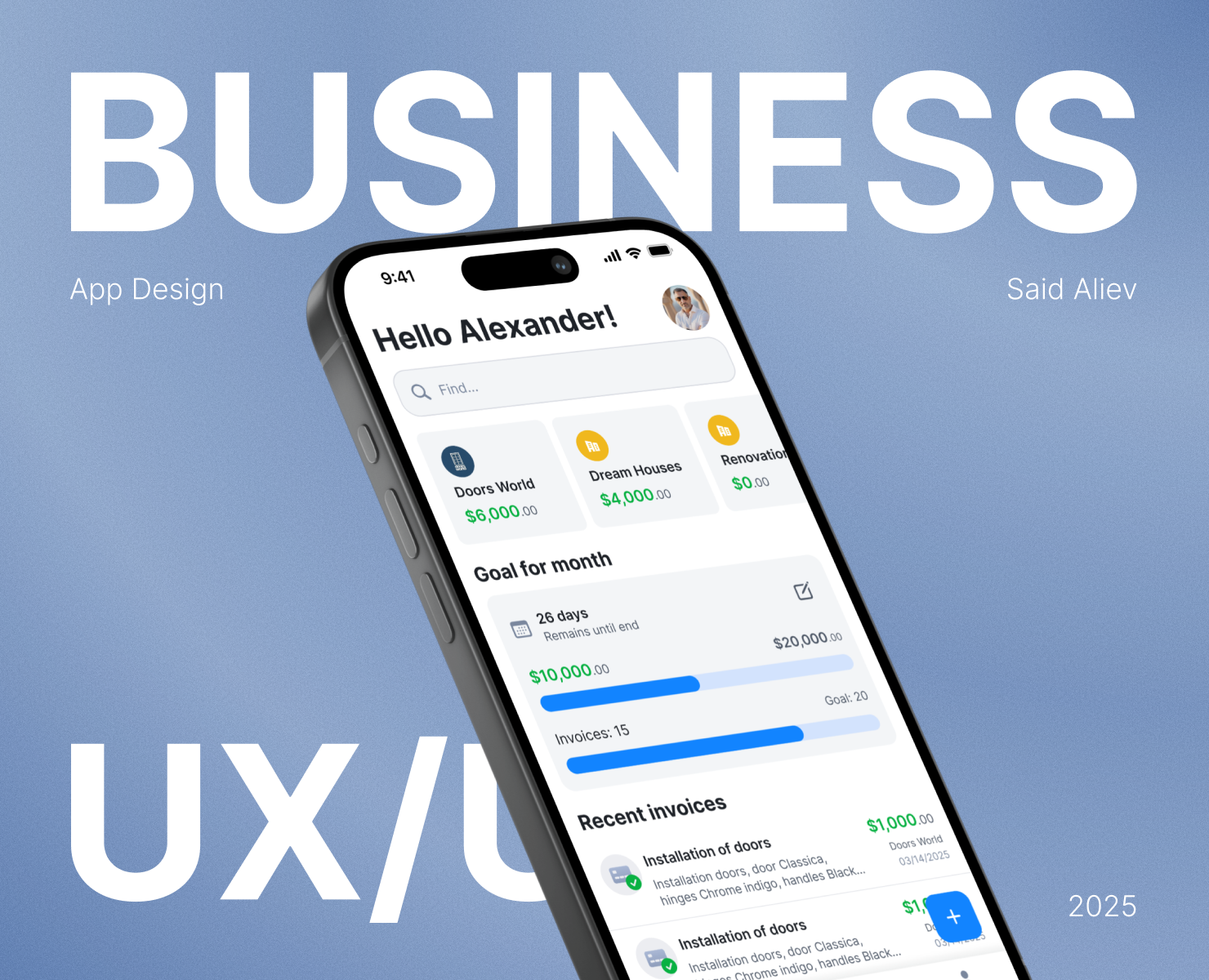 Invoice Manager App Design на Dprofile