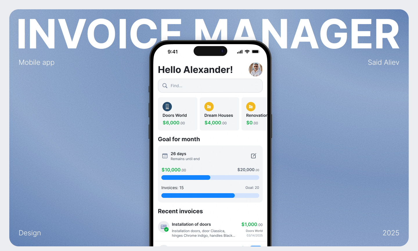 Invoice Manager App Design — Изображение №1 — Интерфейсы на Dprofile
