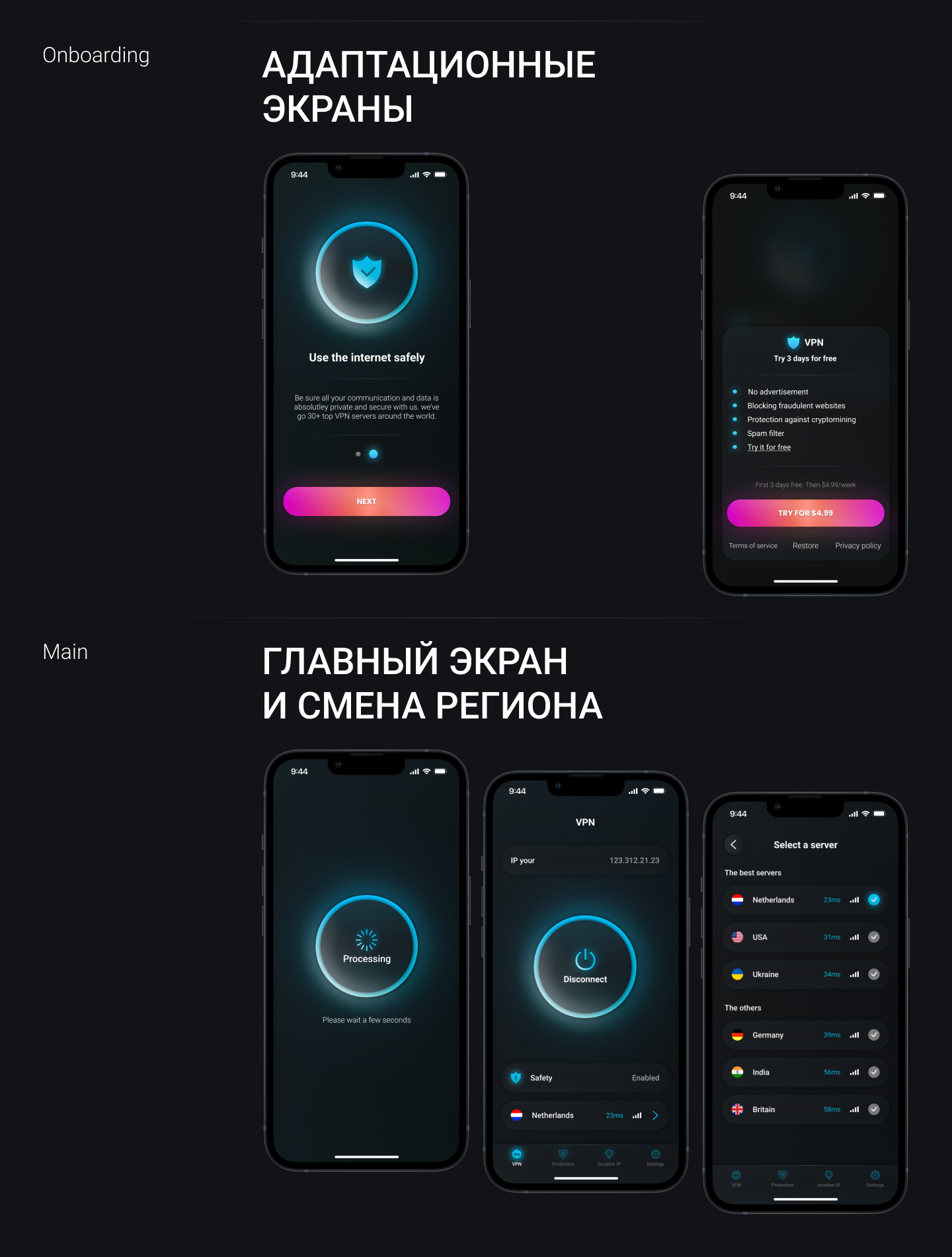 GO VPN IOS APP — Изображение №4 — Интерфейсы на Dprofile