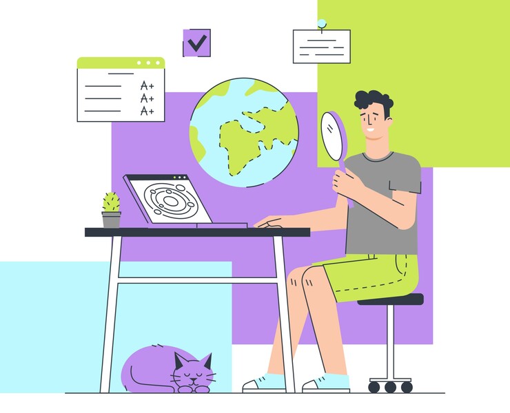 Онлайн-образование — Иллюстрация, Графика на Dprofile