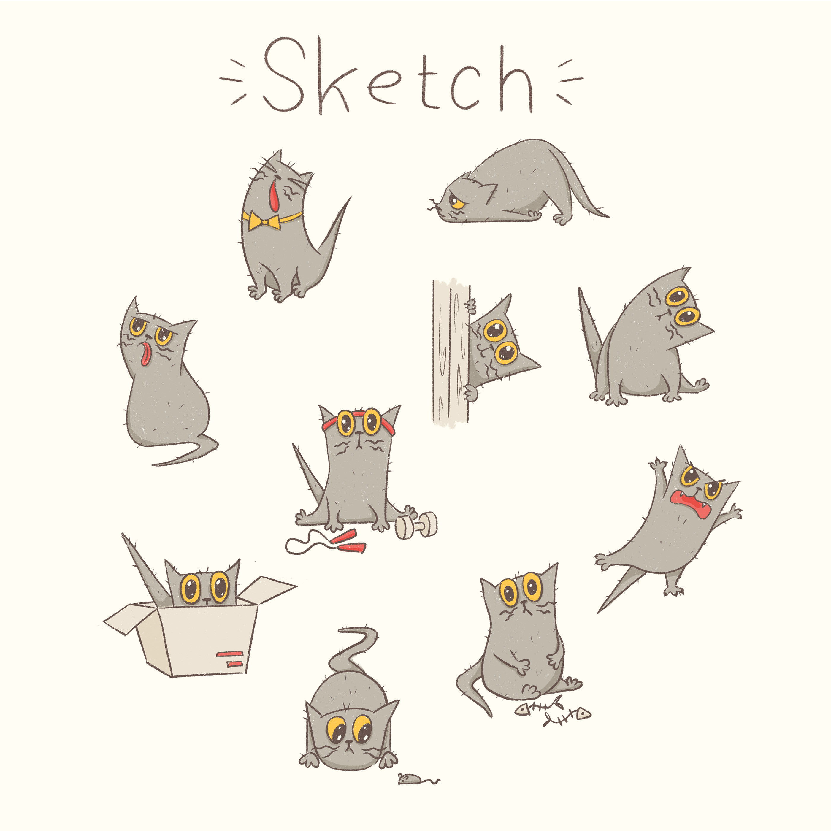 Sticker pack George the Cat — Изображение №6 — Иллюстрация, Графика на Dprofile