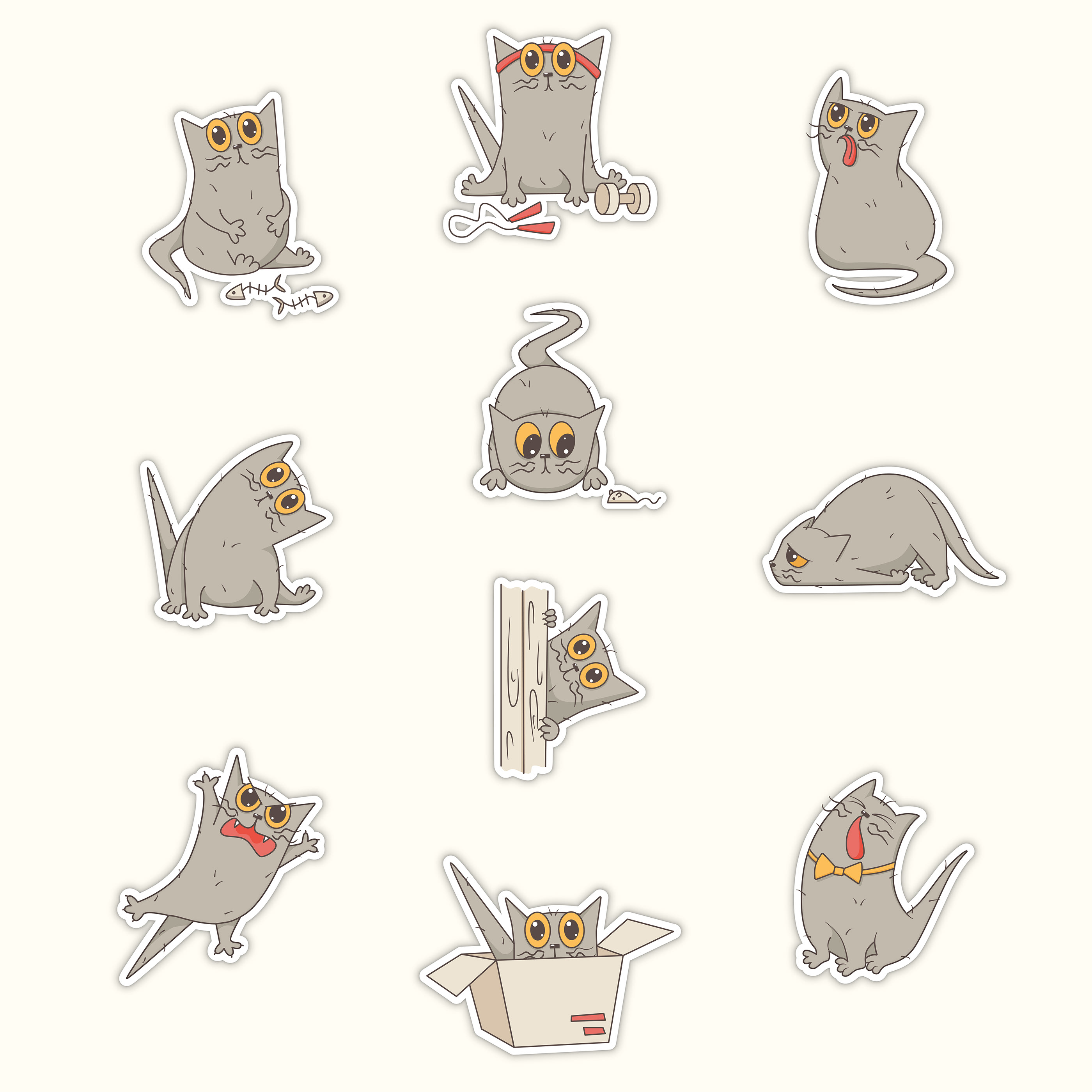 Sticker pack George the Cat — Изображение №2 — Иллюстрация, Графика на Dprofile