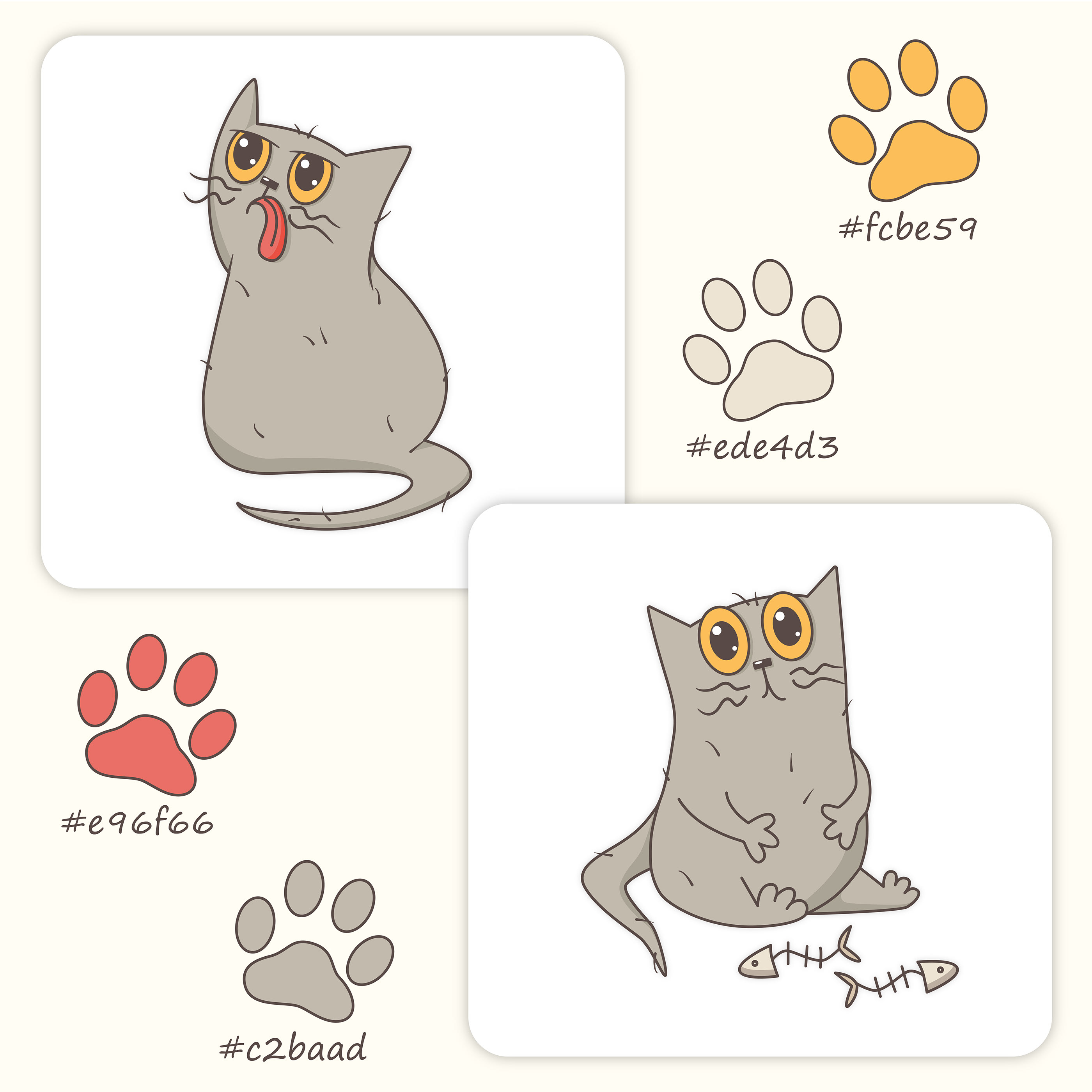 Sticker pack George the Cat — Изображение №4 — Иллюстрация, Графика на Dprofile