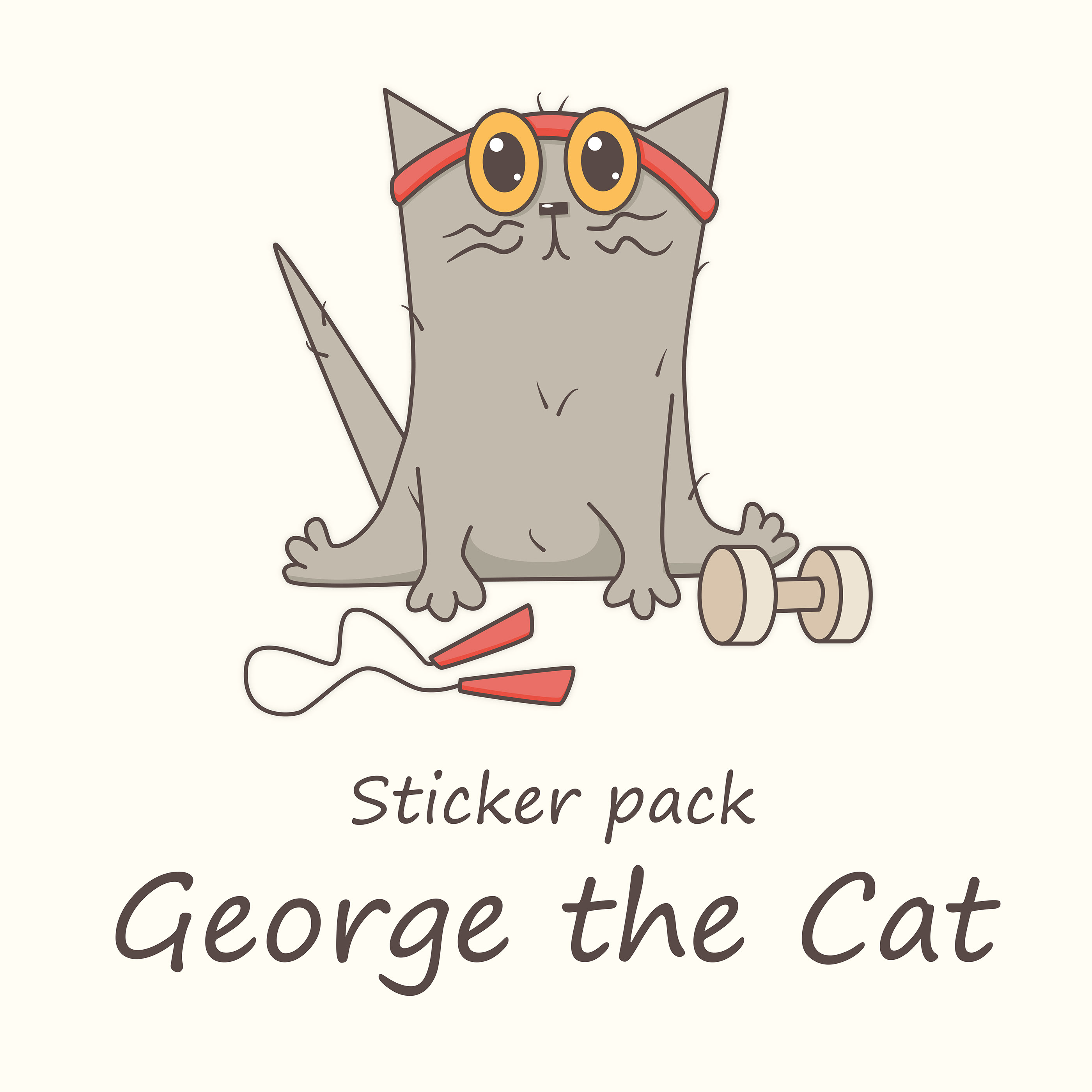 Sticker pack George the Cat — Изображение №1 — Иллюстрация, Графика на Dprofile
