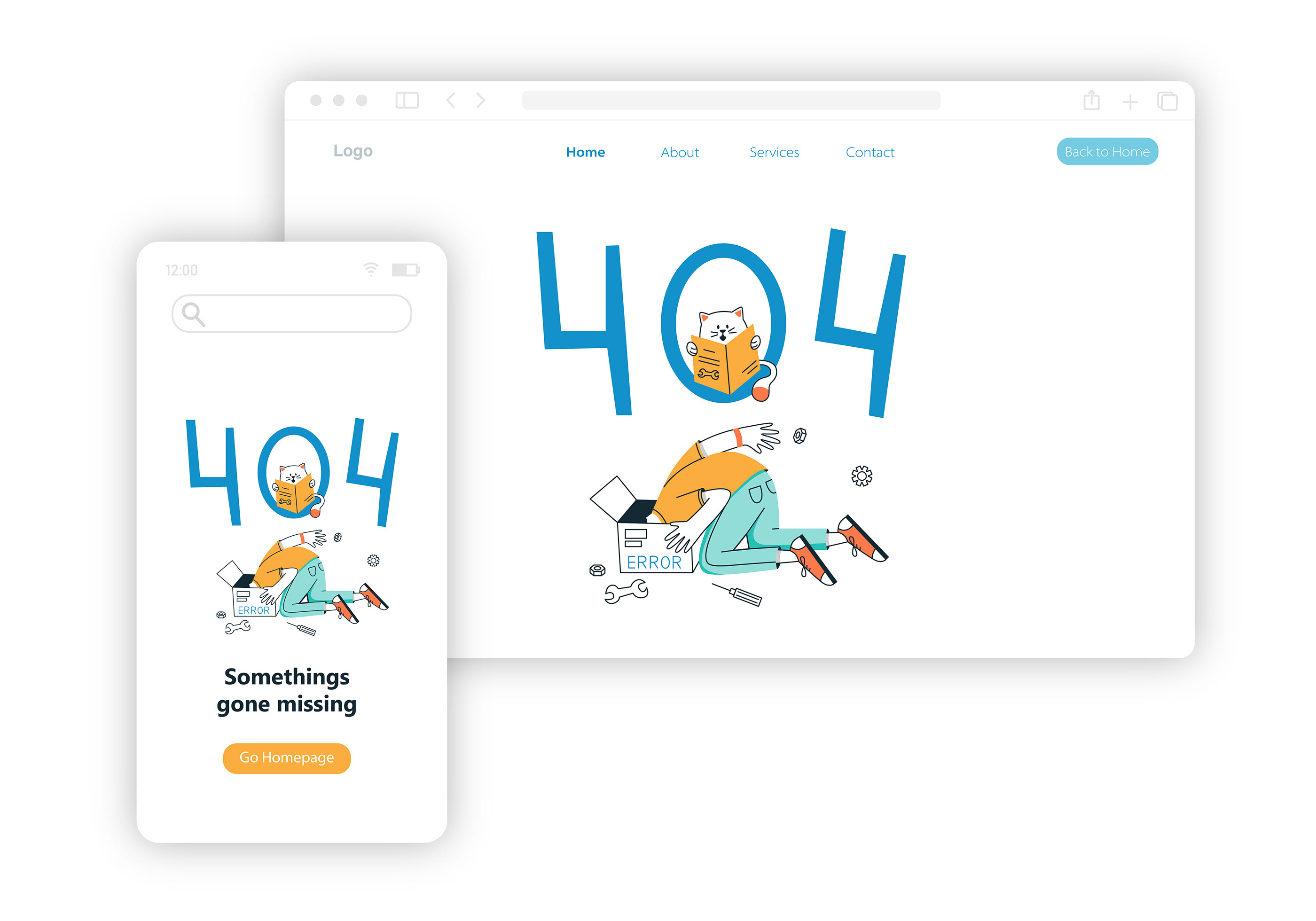 Illustration 404. Error page — Изображение №6 — Иллюстрация, Графика на Dprofile