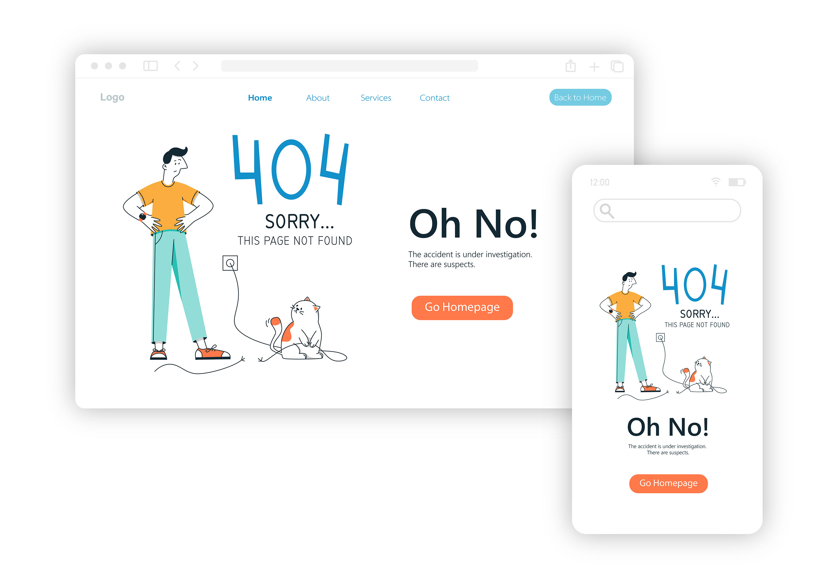 Illustration 404. Error page — Изображение №2 — Иллюстрация, Графика на Dprofile