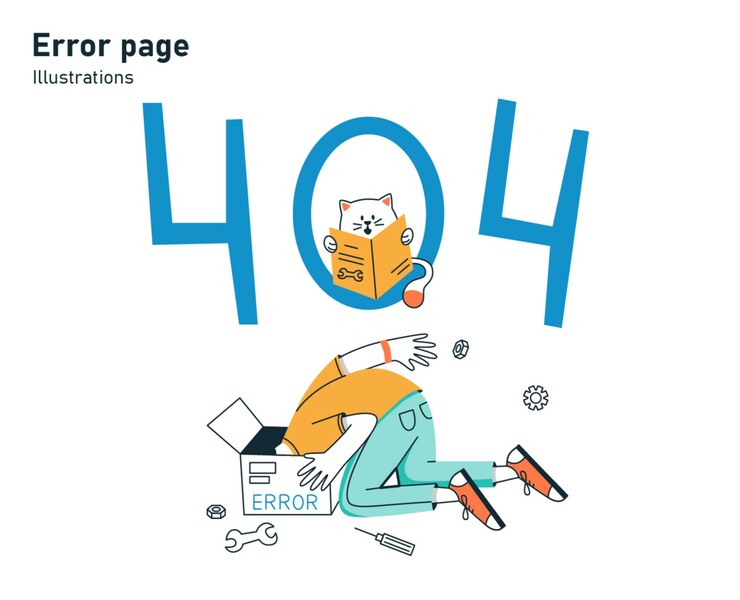 Illustration 404. Error page — Иллюстрация, Графика на Dprofile