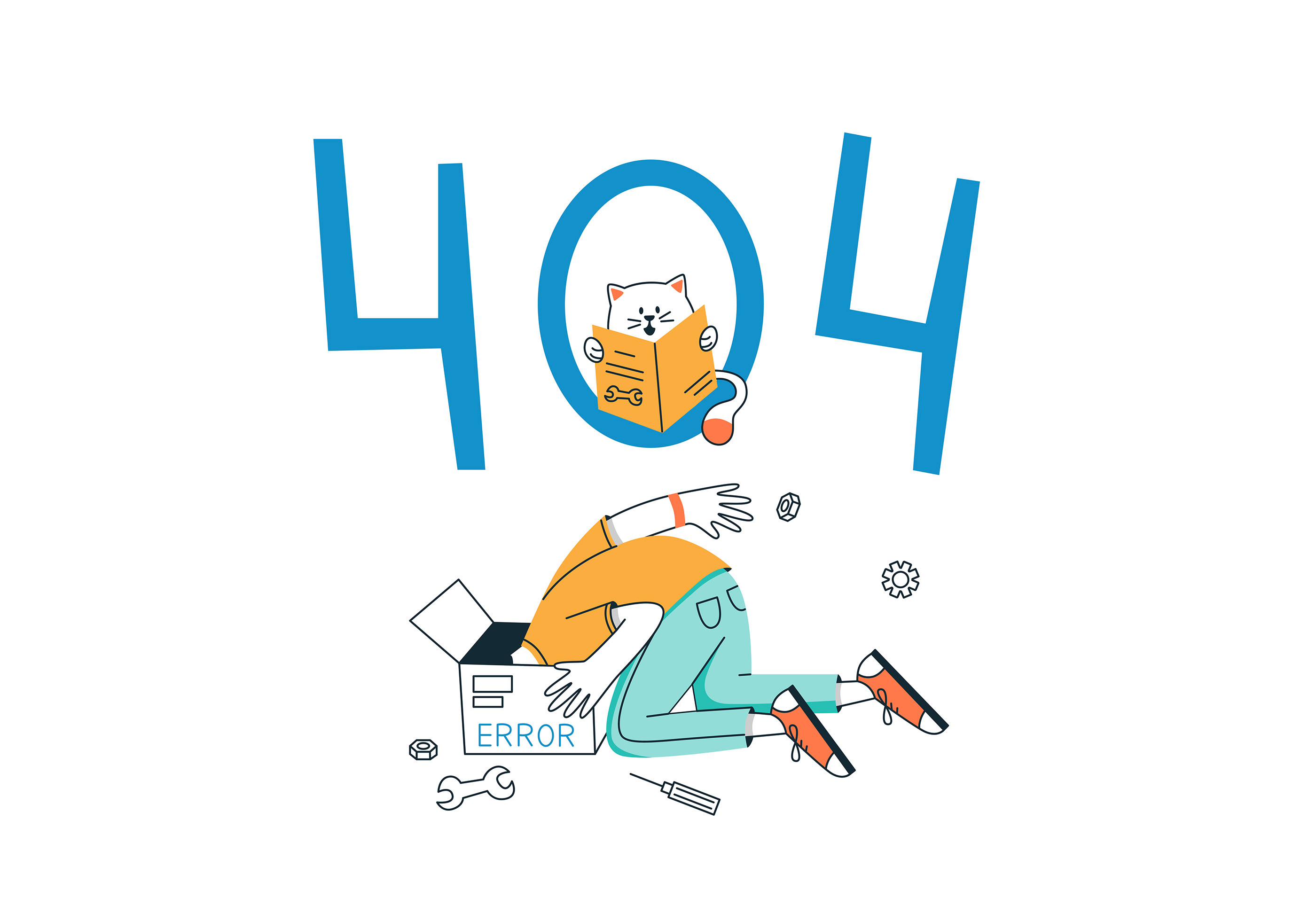 Illustration 404. Error page — Изображение №7 — Иллюстрация, Графика на Dprofile