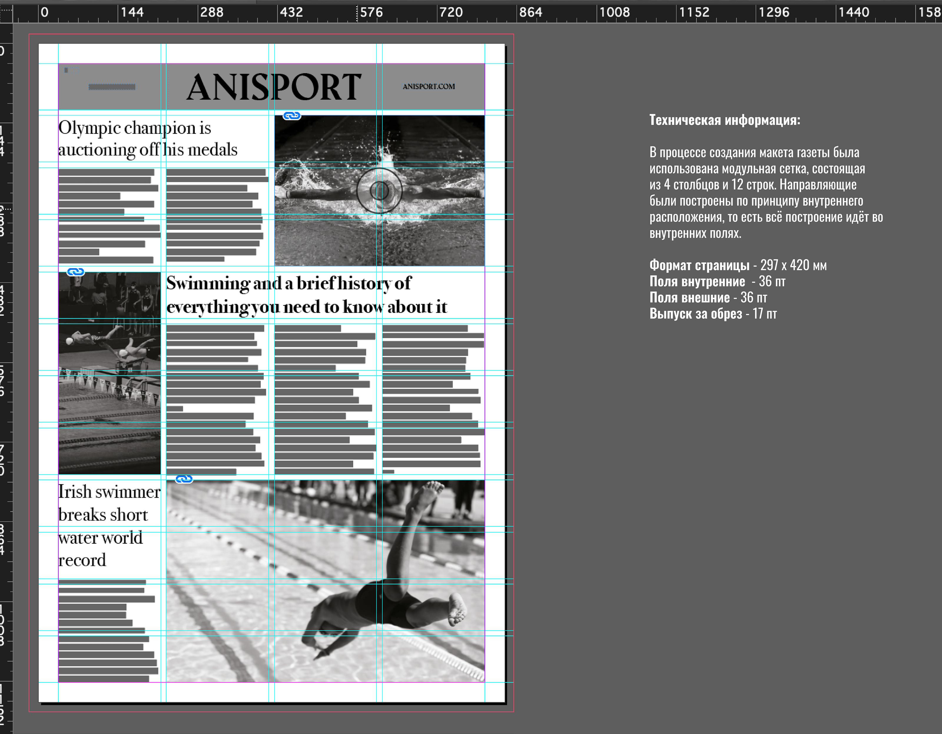 Newspaper design & layout "Anisport" | Верстка газеты — Изображение №3 — Иллюстрация, Графика на Dprofile