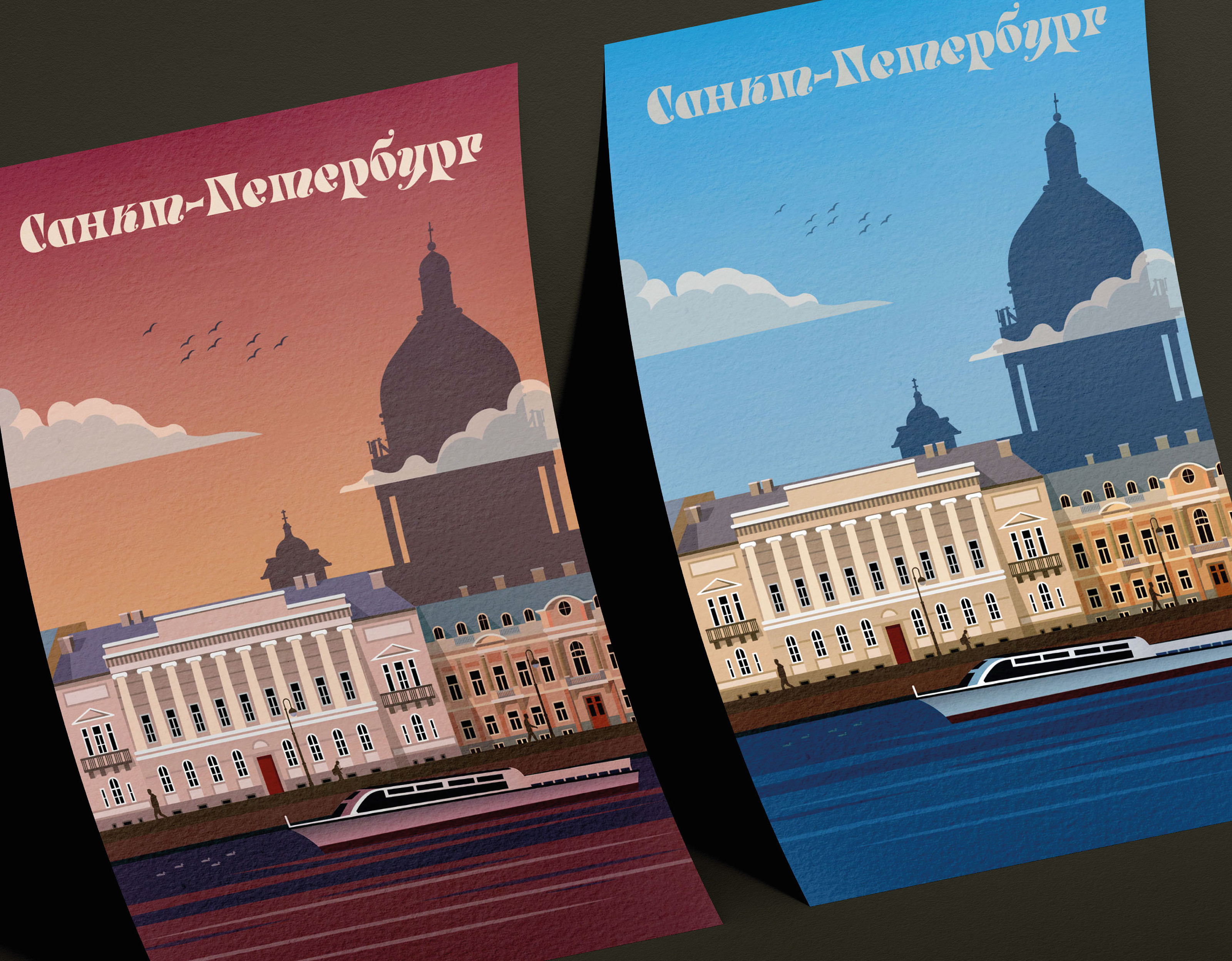 Дизайн серии открыток "Санкт-Петербург" — Изображение №1 — Иллюстрация, Графика на Dprofile