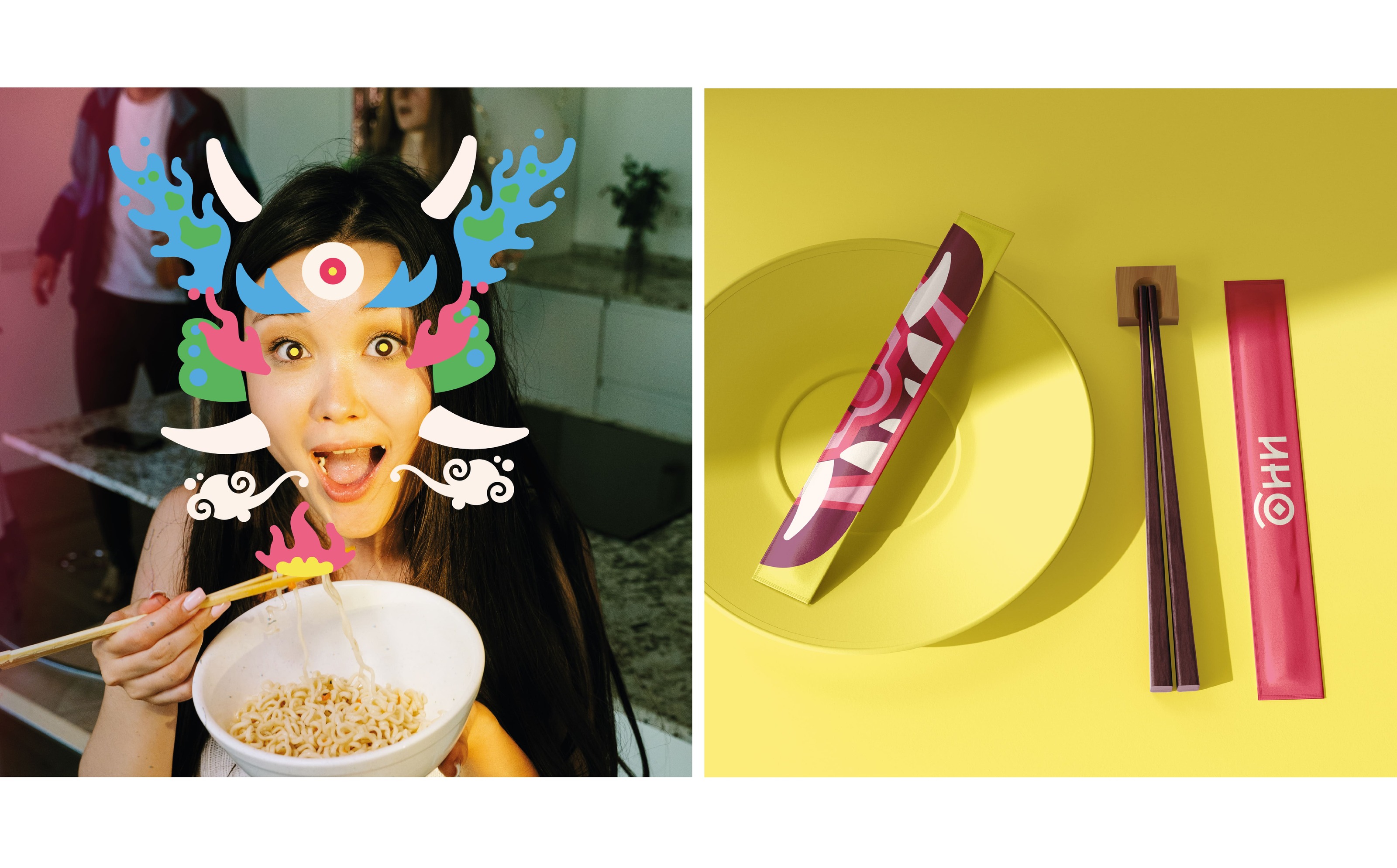ОНИ — Брендинг и упаковка для wok-лапши — Изображение №7 — Брендинг, Иллюстрация на Dprofile