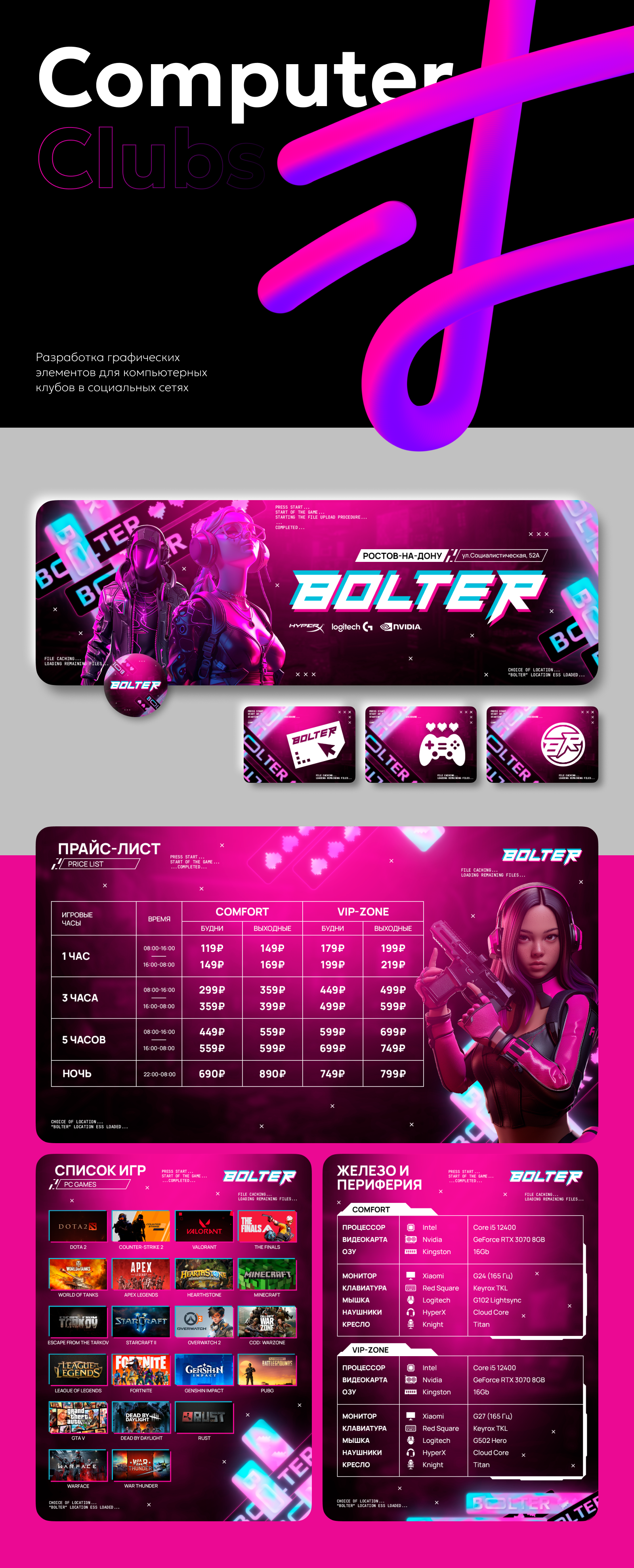 Разработка графических элементов для компьютерных клубов — Изображение №1 — Брендинг, Графика на Dprofile