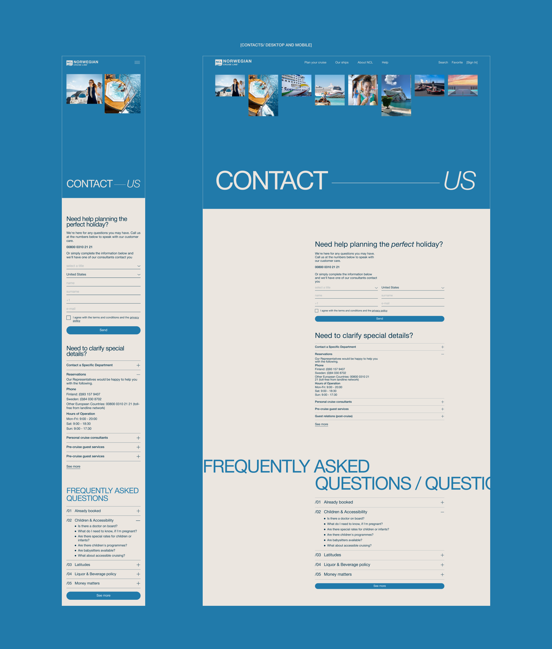 Norwegian Cruise Line / Corporate  Redesign — Изображение №15 — Интерфейсы на Dprofile