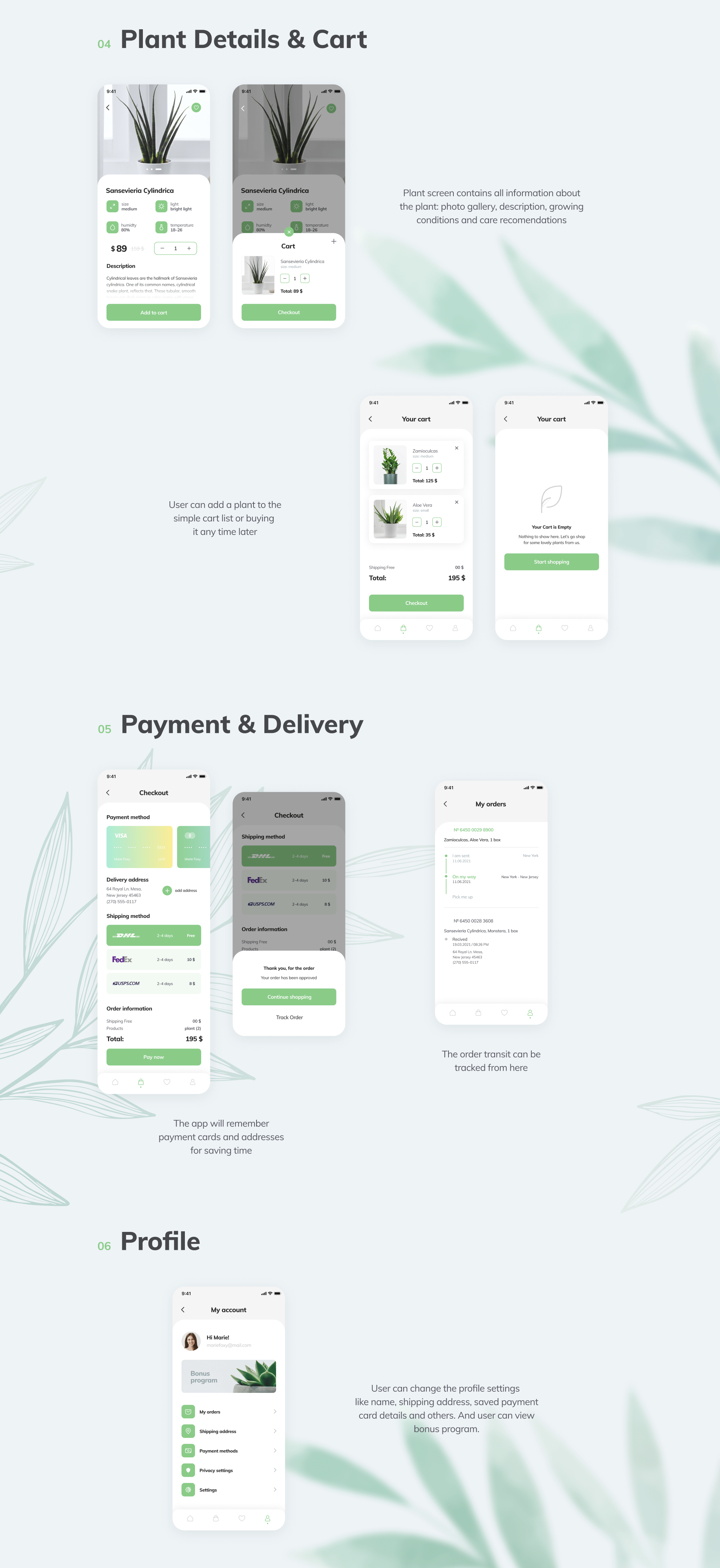 Plant store app — Изображение №3 — Интерфейсы на Dprofile