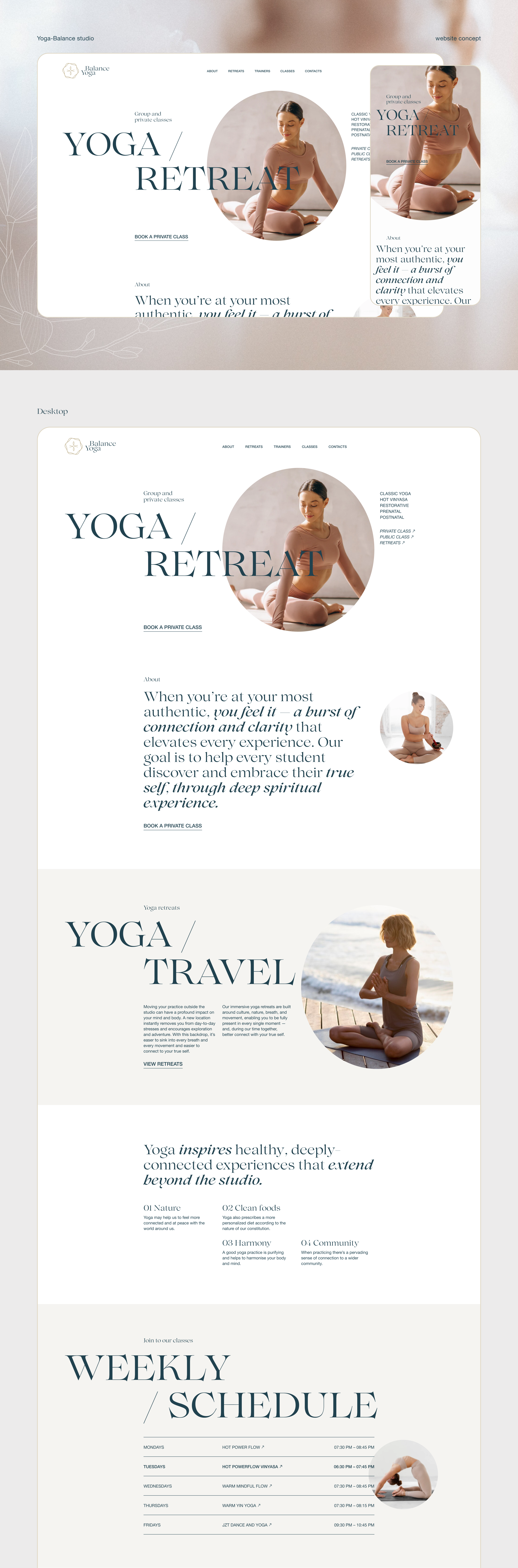Yoga-Balance studio | Студия йоги — Изображение №1 — Интерфейсы на Dprofile