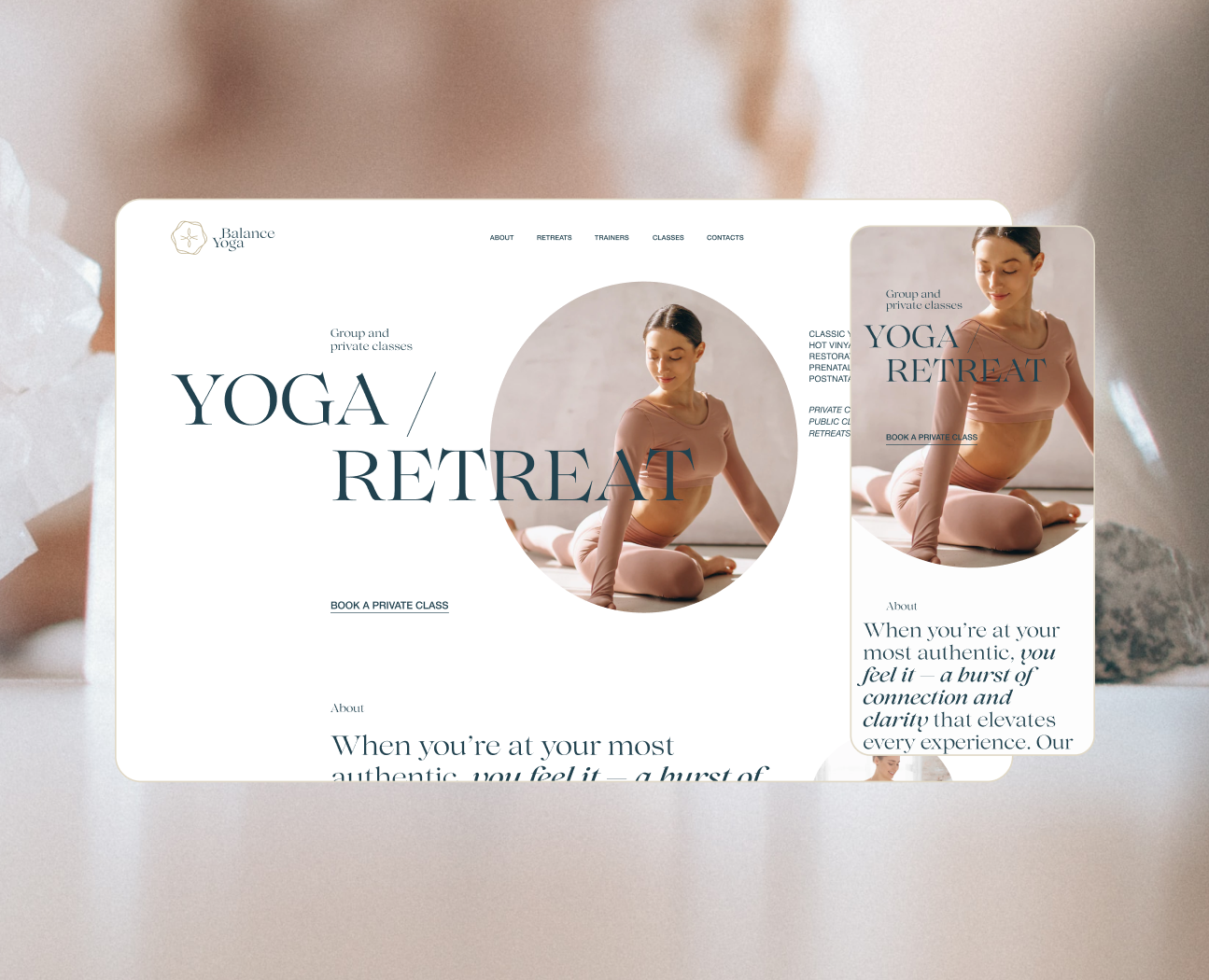 Yoga-Balance studio | Студия йоги — Интерфейсы на Dprofile