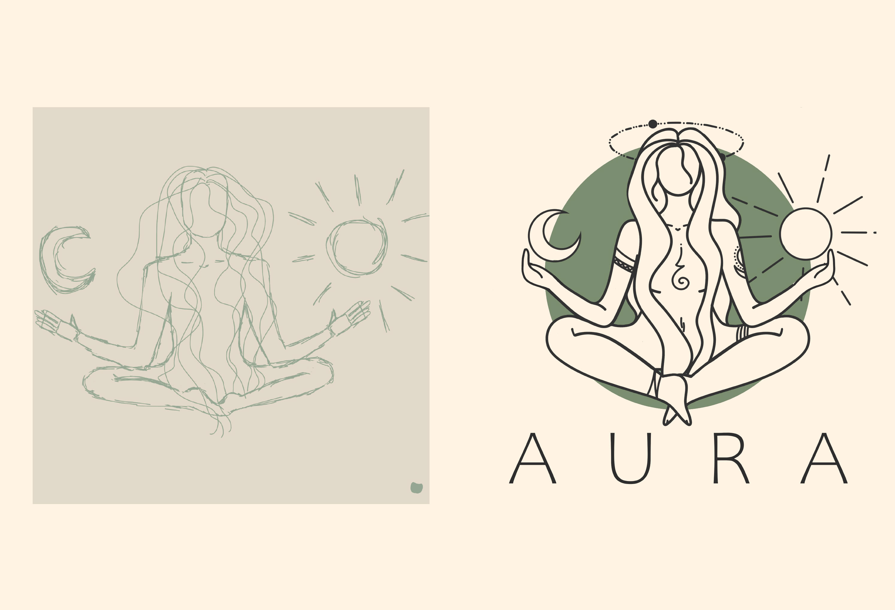 AURA | Дизайн логотипа для студии йоги — Изображение №4 — Брендинг, Графика на Dprofile