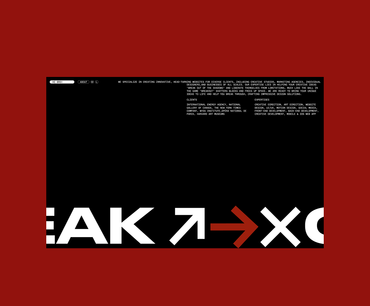 Breakout studio website concept — Изображение №3 — Интерфейсы, Брендинг на Dprofile