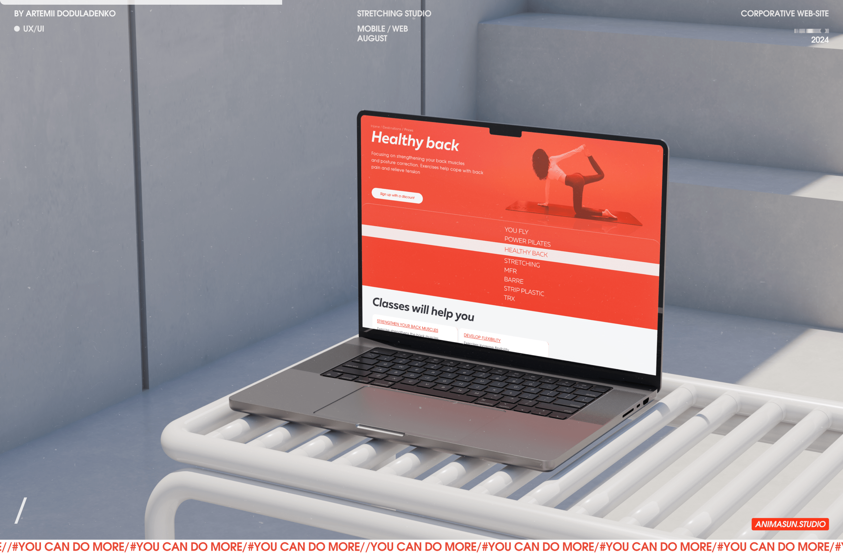 Stretching studio |UI/UX| Web-Design — Изображение №1 — Интерфейсы, Брендинг на Dprofile