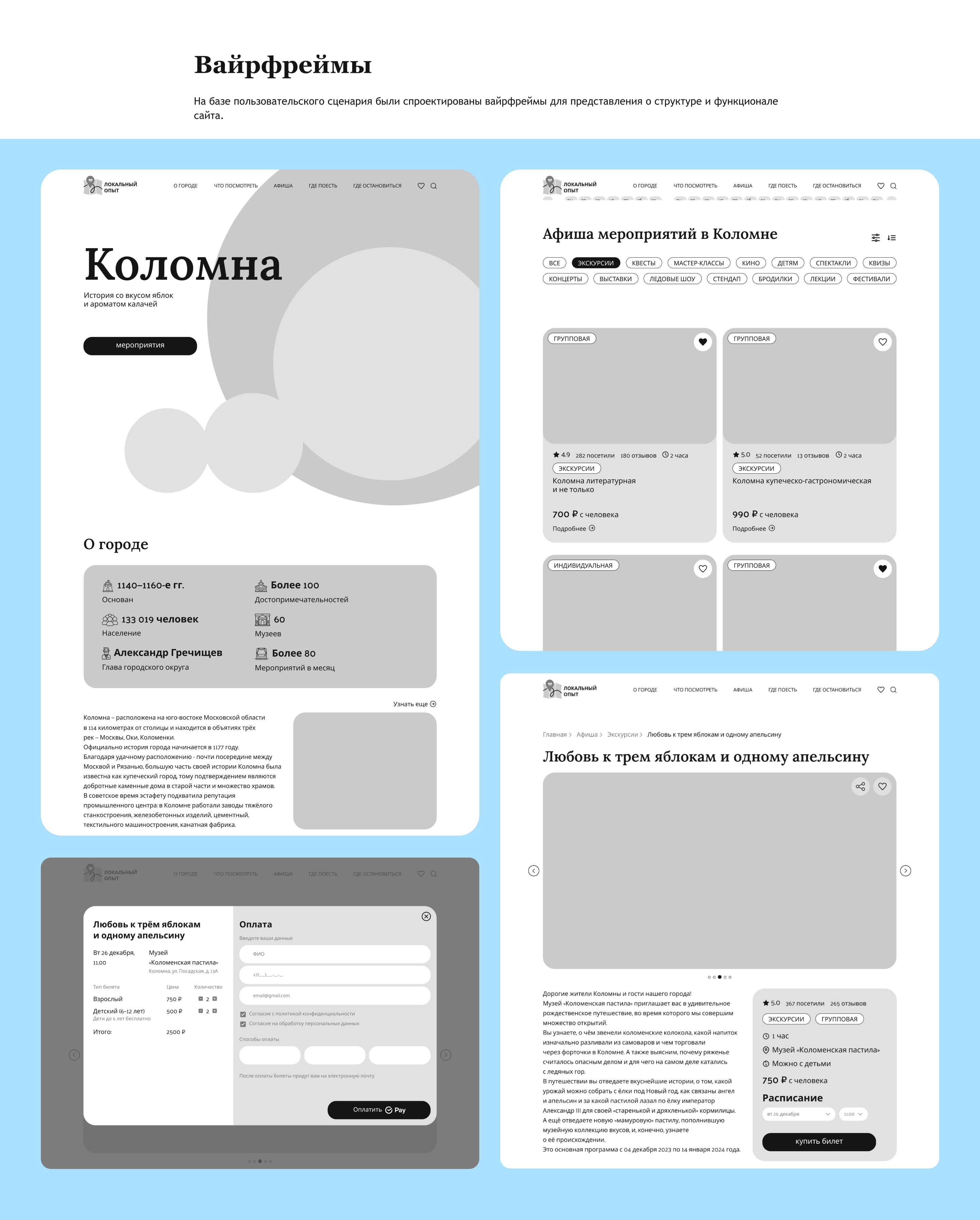 Сайт-путеводитель о Коломне — Изображение №7 — Интерфейсы на Dprofile