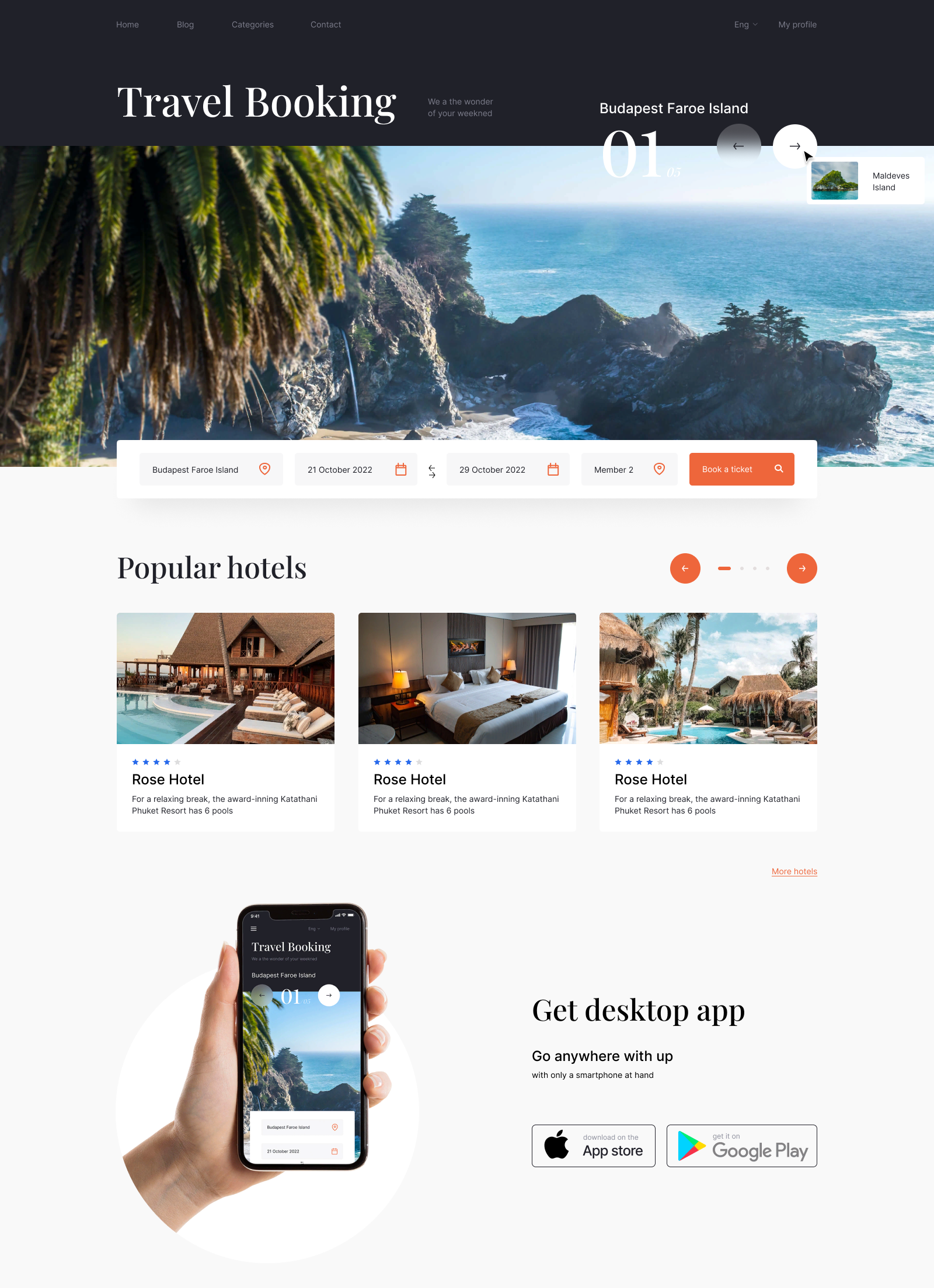 Travel Booking-website UI — Изображение №1 — Интерфейсы на Dprofile