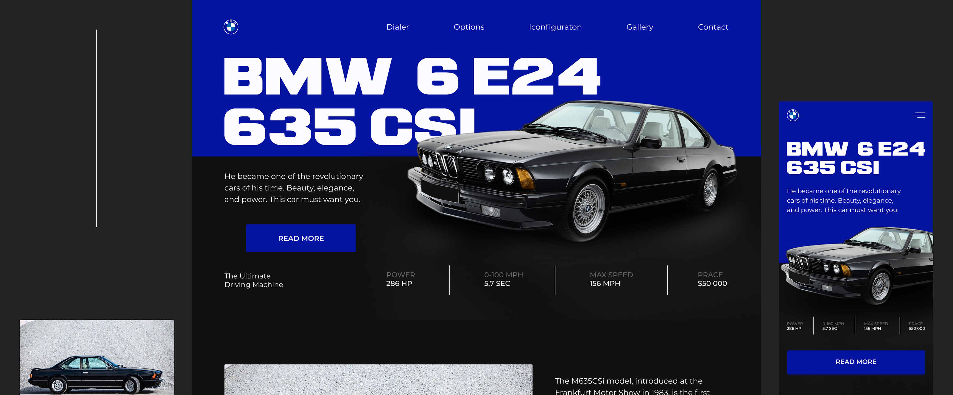 Сайт для автомобиля BMW E24 — Изображение №7 — Интерфейсы на Dprofile