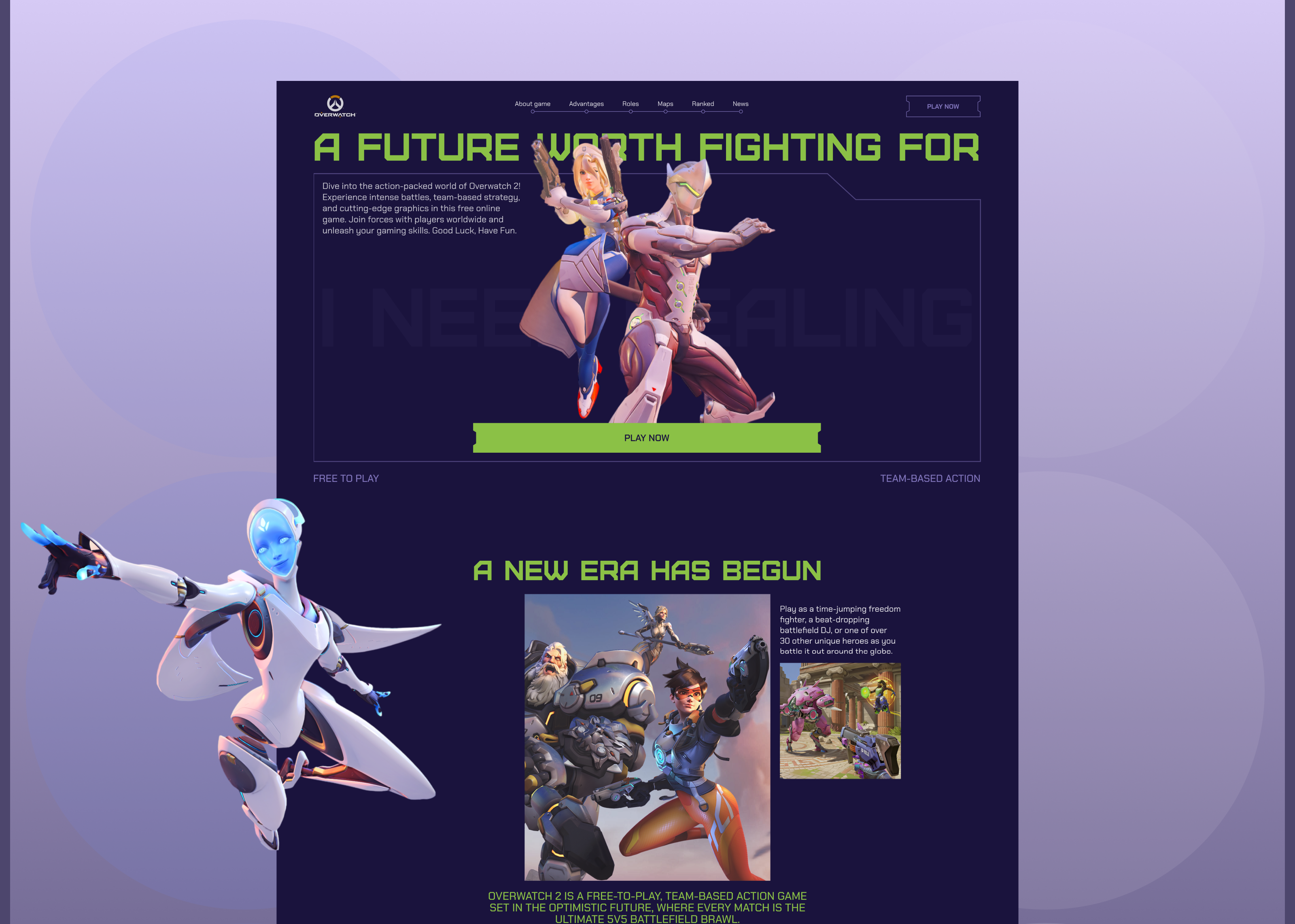 Redesign Landing Overwatch — Изображение №3 — Интерфейсы, Графика на Dprofile