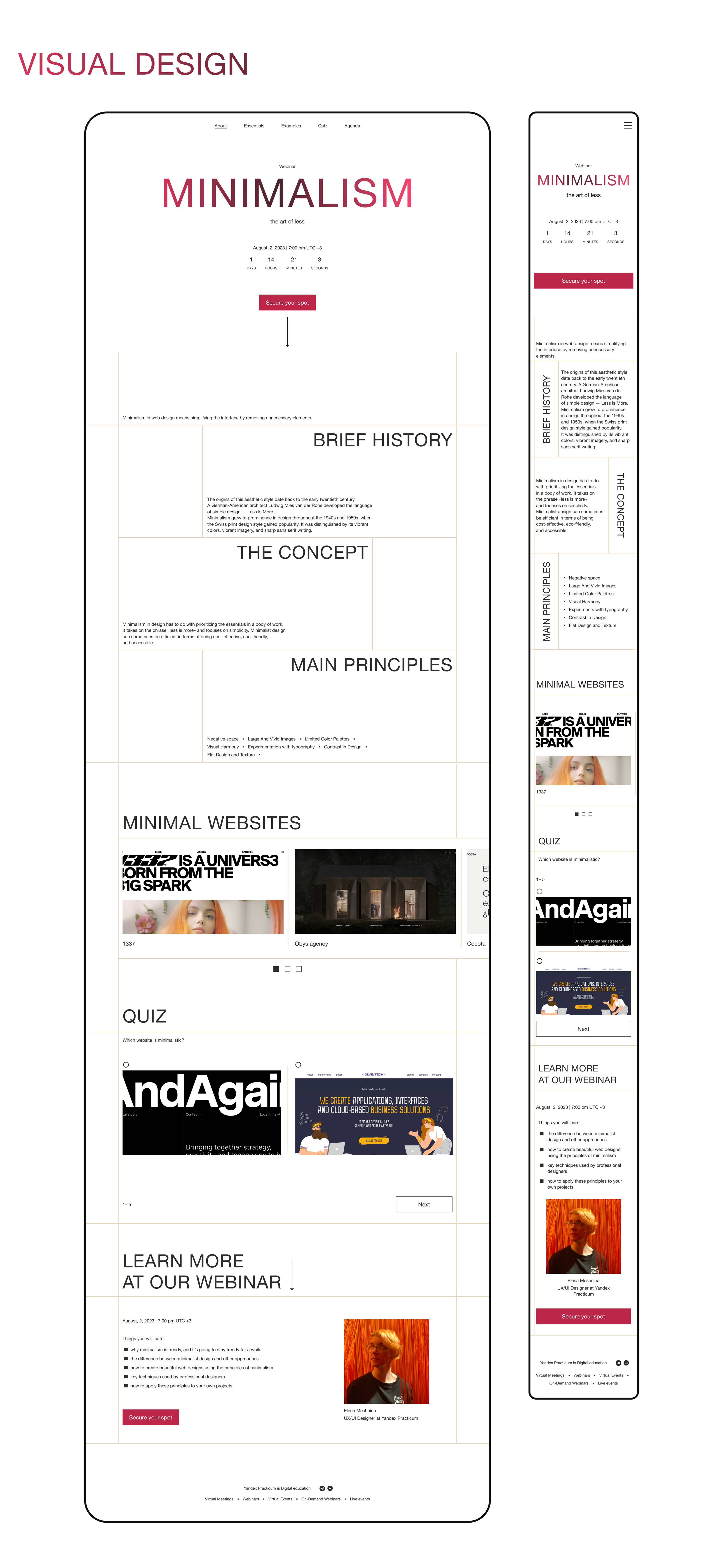 Landing Page Concept | Webinar | UX/UI Design — Изображение №6 — Интерфейсы на Dprofile