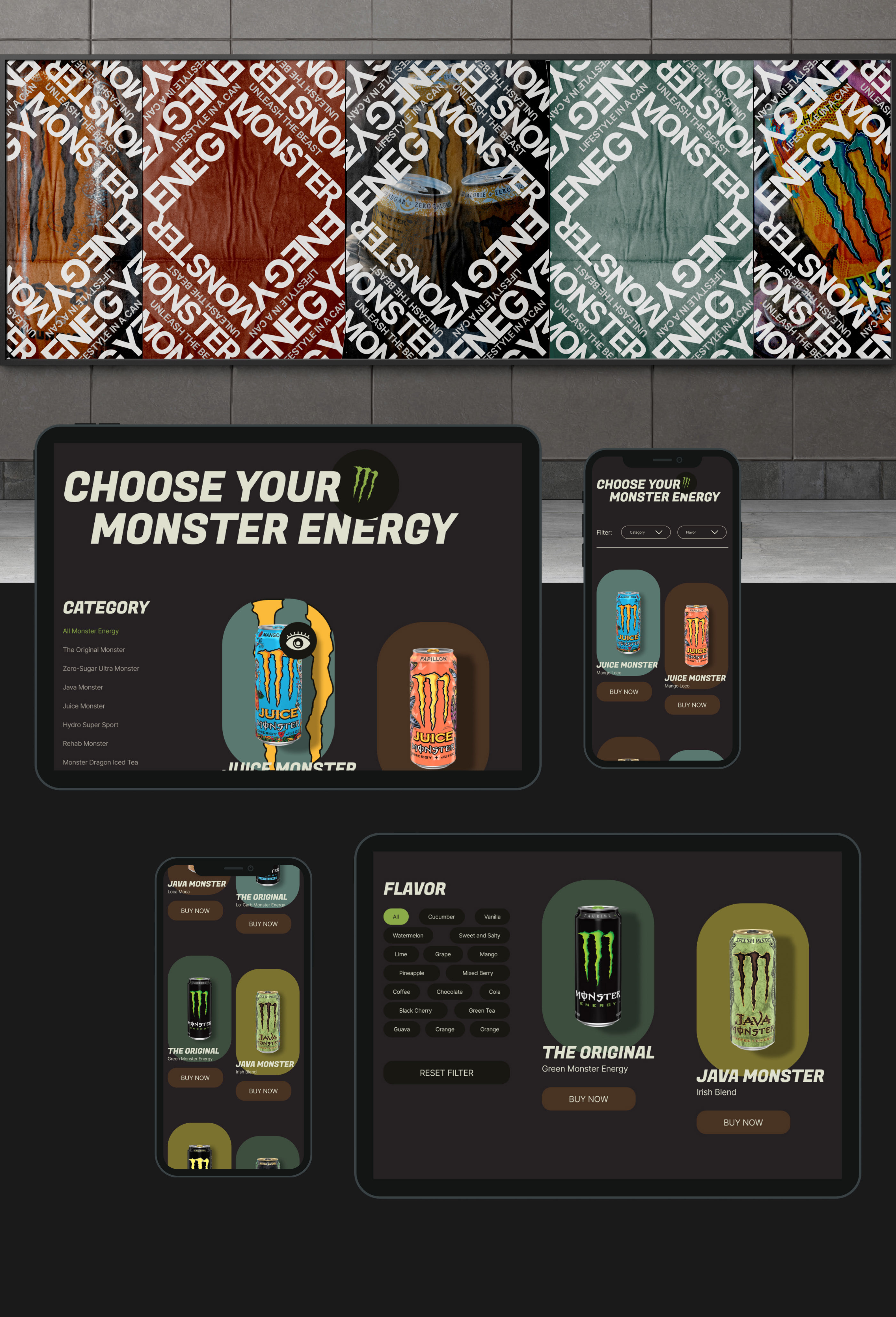 Monster Energy - website redesign — Изображение №4 — Интерфейсы на Dprofile