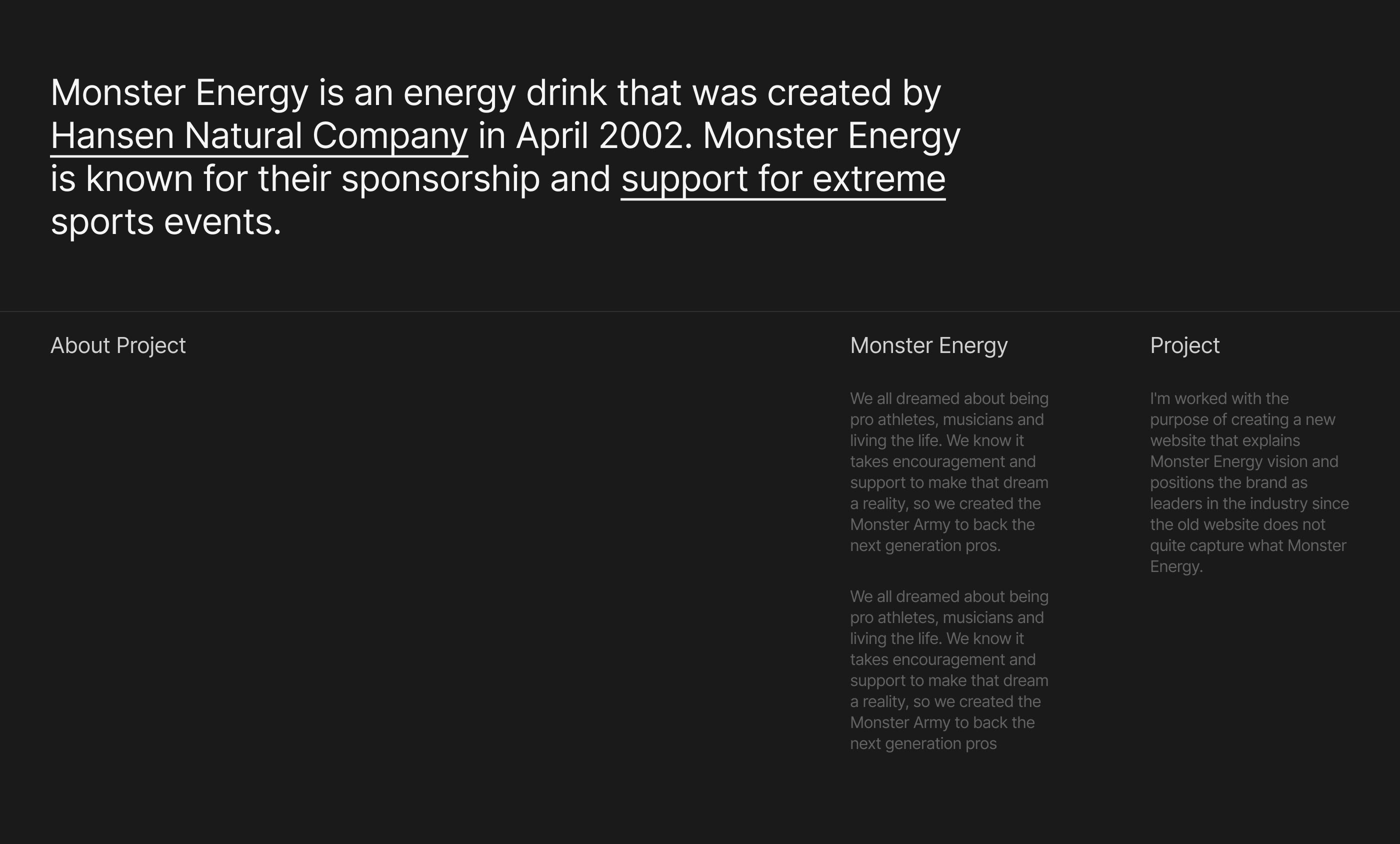 Monster Energy - website redesign — Изображение №2 — Интерфейсы на Dprofile