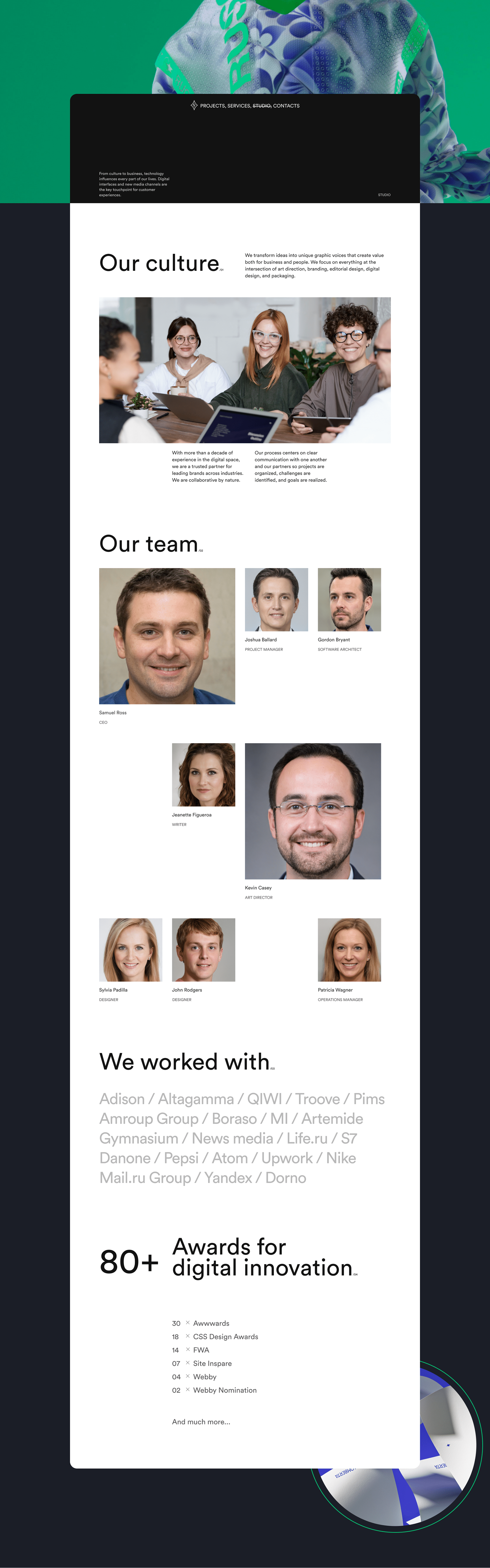 FOUR.STUDIO | website concept — Изображение №9 — Интерфейсы, Брендинг на Dprofile