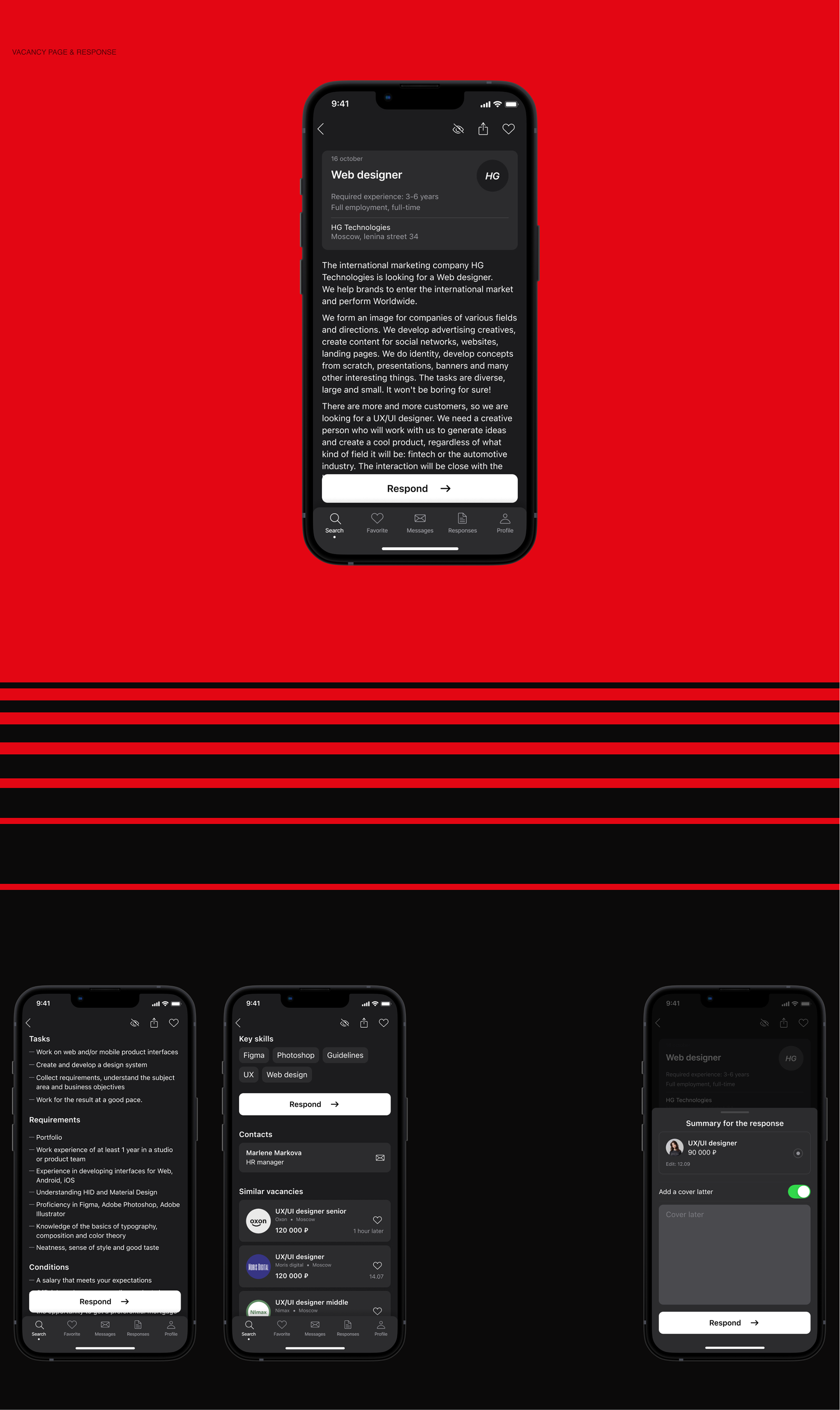 Mobile app | Career Space — Изображение №10 — Интерфейсы на Dprofile