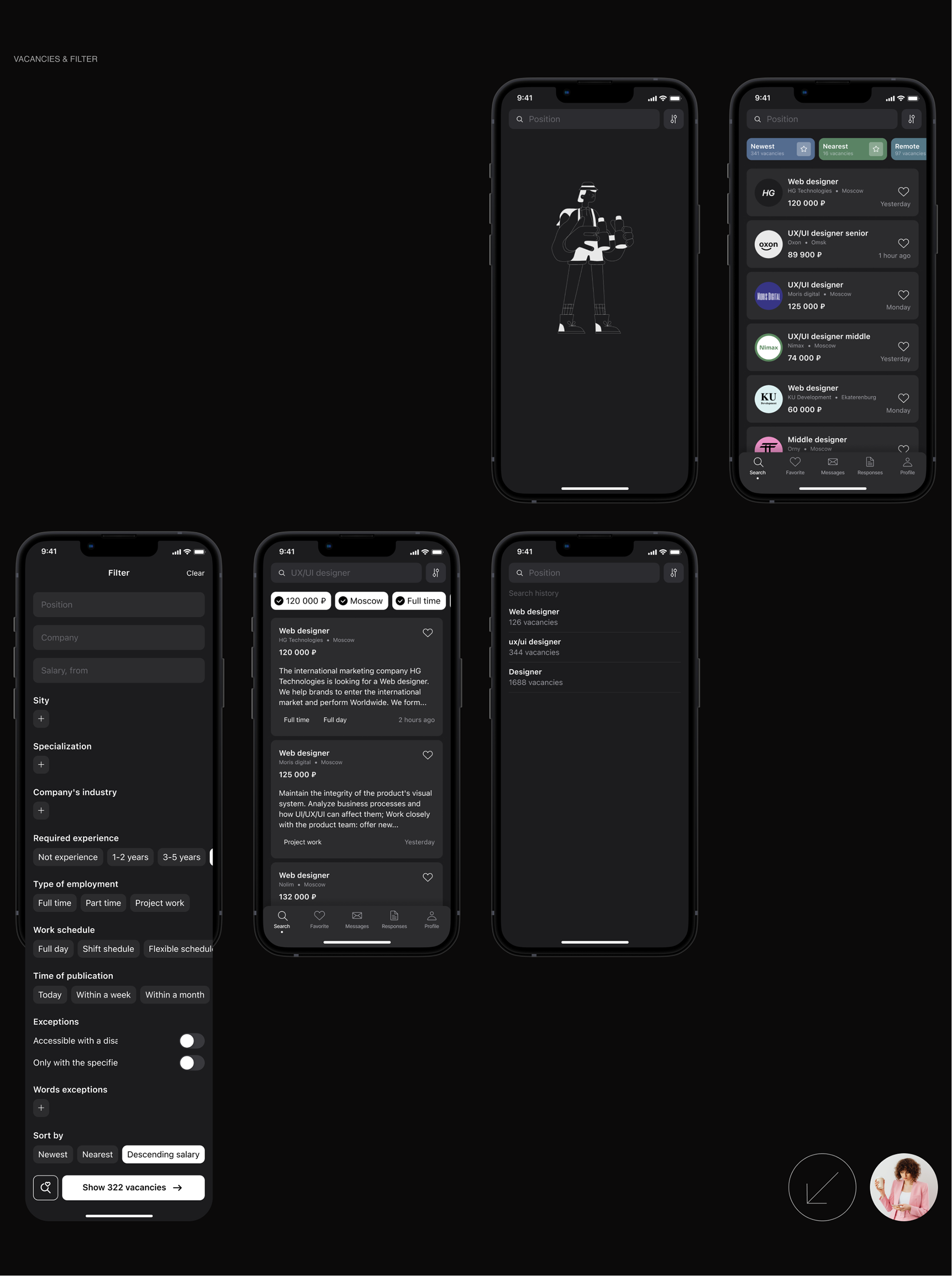 Mobile app | Career Space — Изображение №8 — Интерфейсы на Dprofile