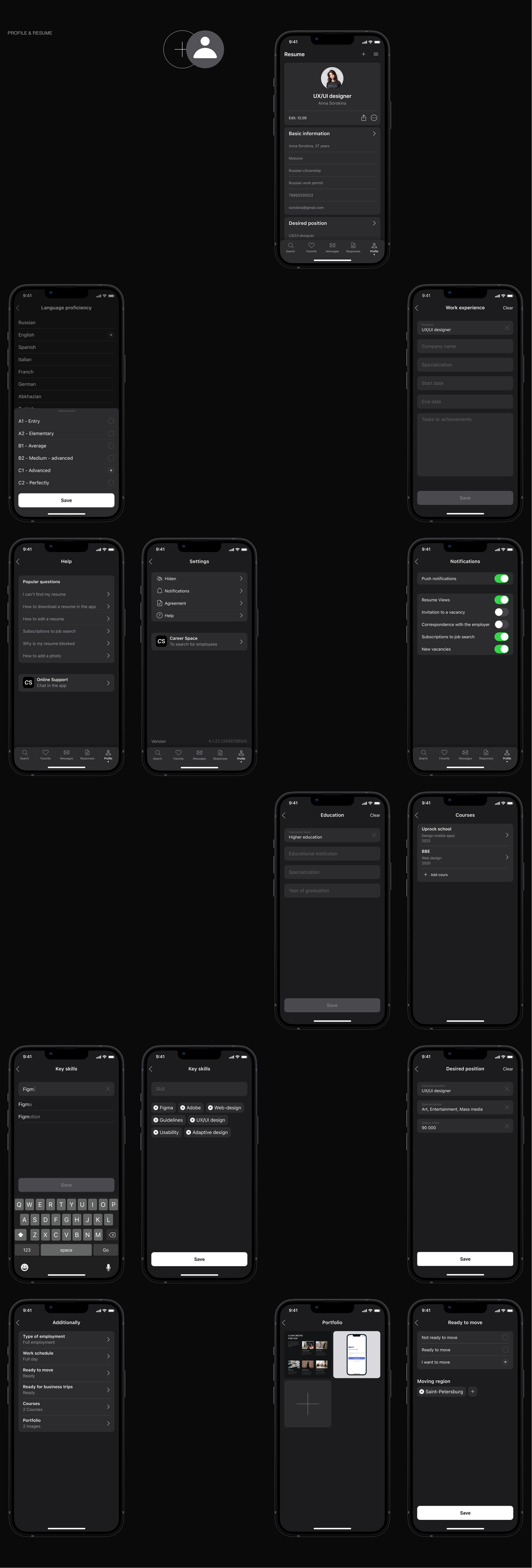 Mobile app | Career Space — Изображение №12 — Интерфейсы на Dprofile