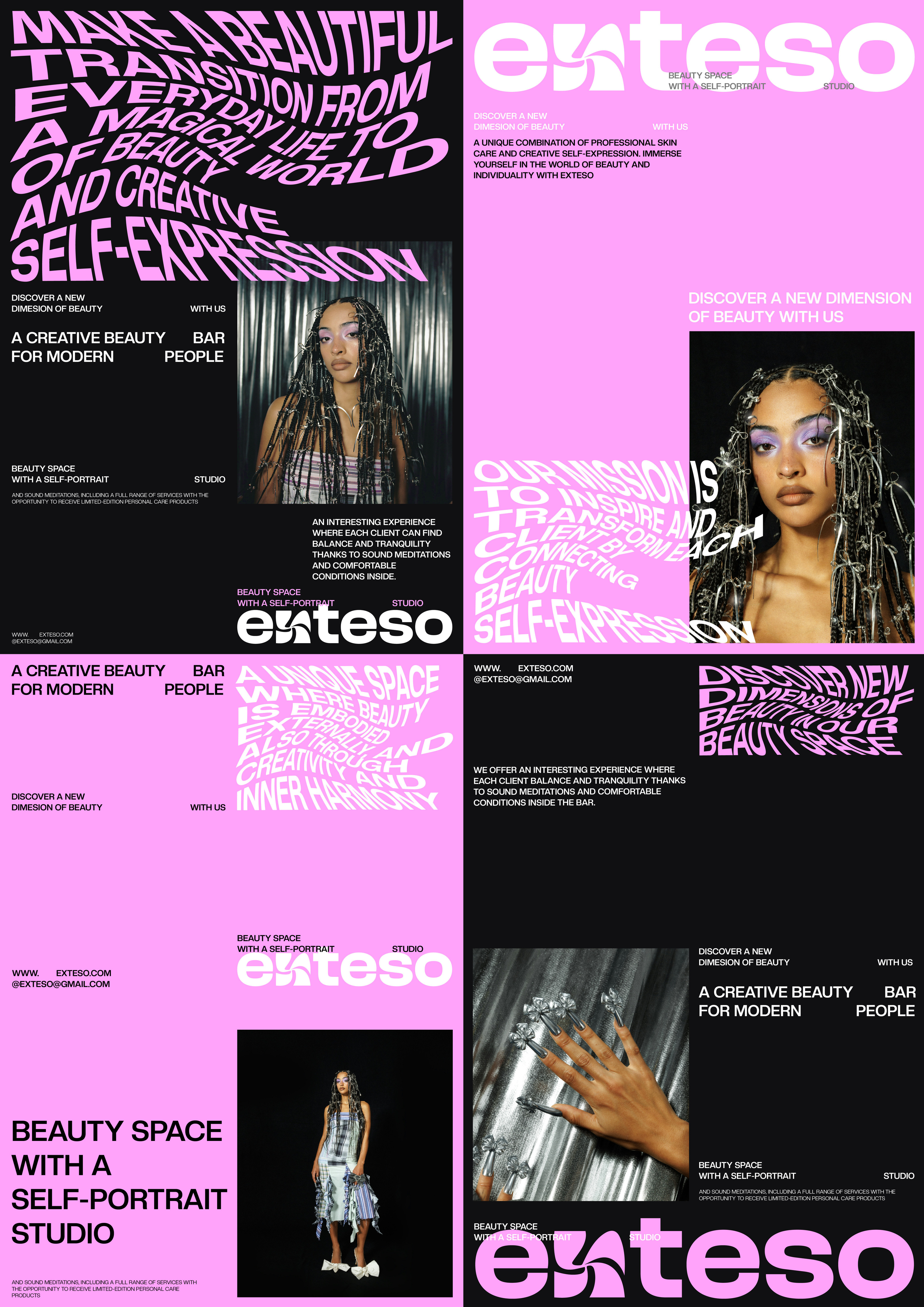 EXTESO | Айдентика для бьюти бара — Изображение №11 — Брендинг, Графика на Dprofile