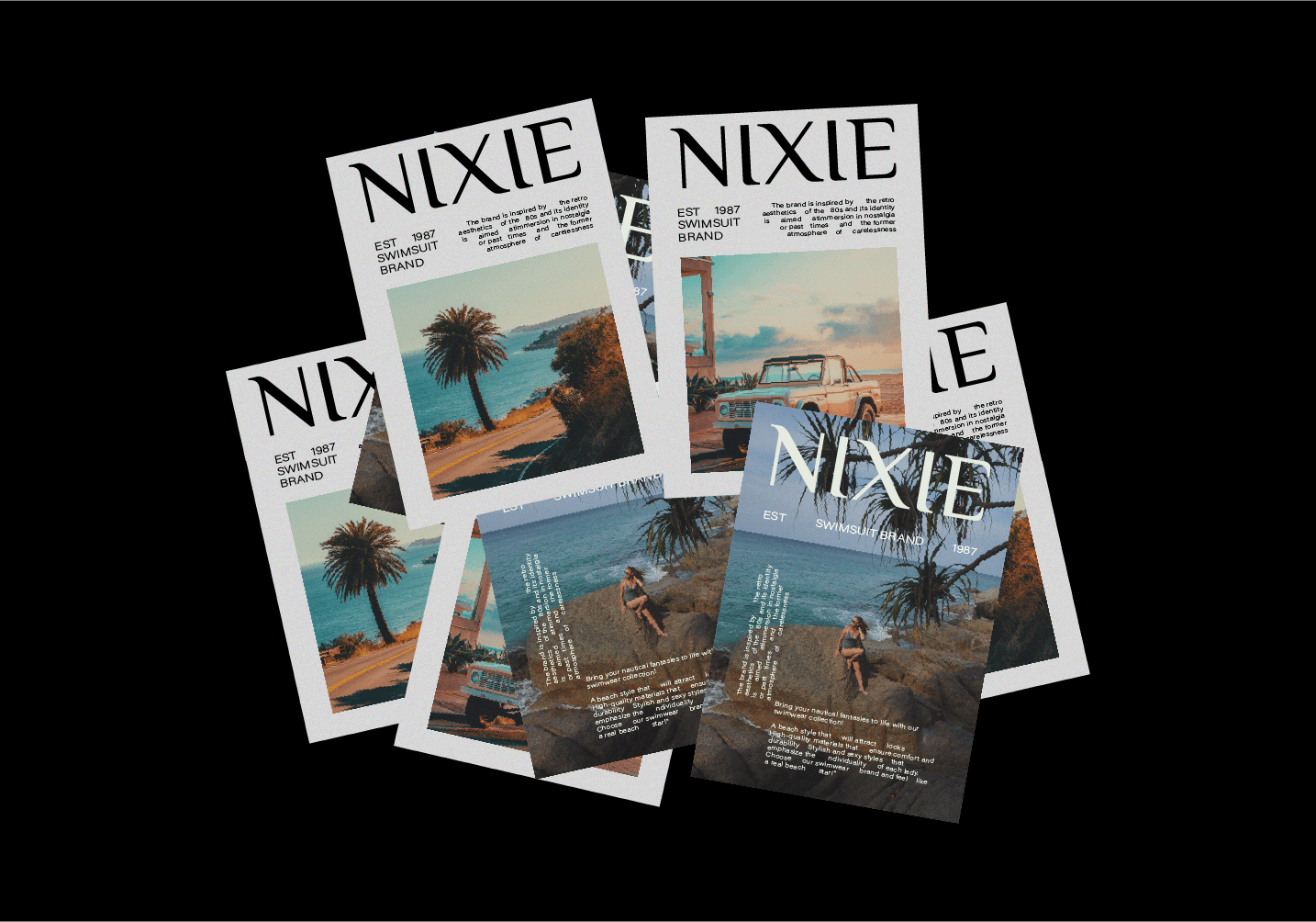 Identity NIXIE swimsuit brand — Изображение №4 — Брендинг, Графика на Dprofile