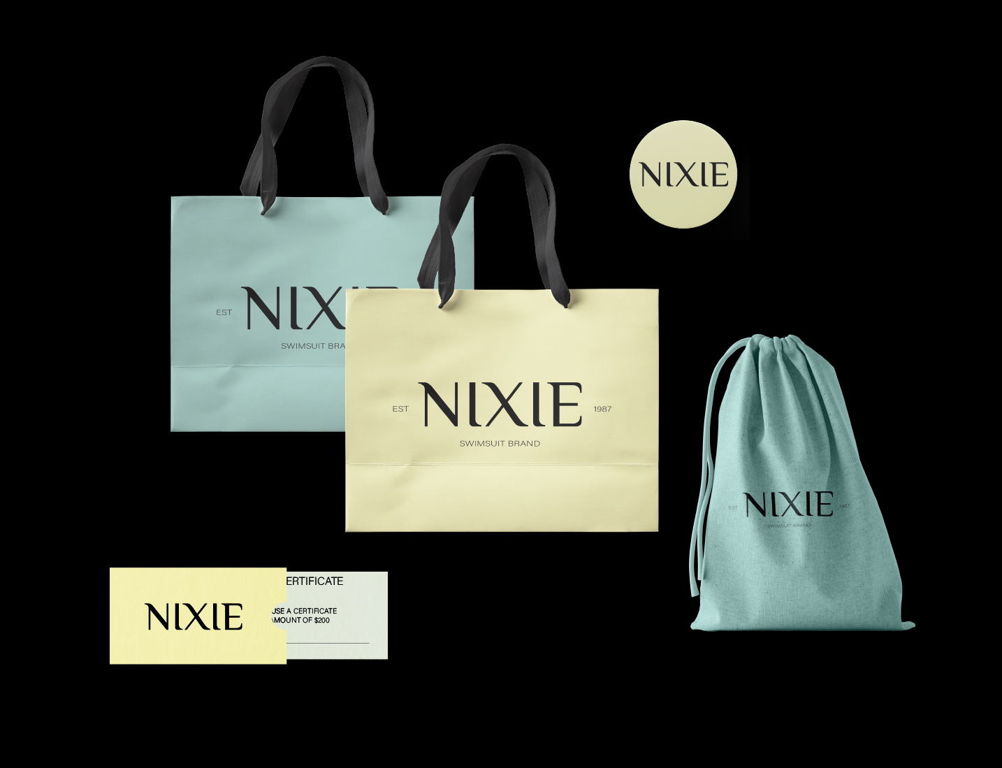 Identity NIXIE swimsuit brand — Изображение №9 — Брендинг, Графика на Dprofile
